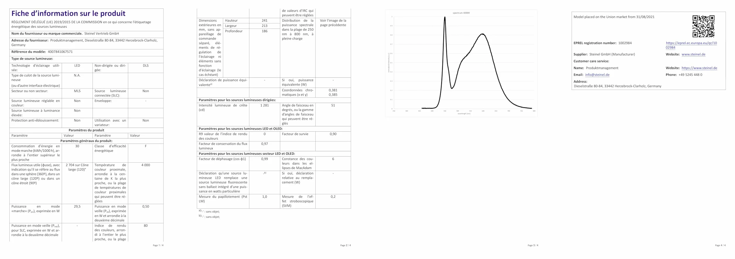 Steinel Reflektor LED LS 300 S czarny, reflektor 29,5 W, czujnik ruchu 240°, zasięg 12 m, 4000 K neutralna biel