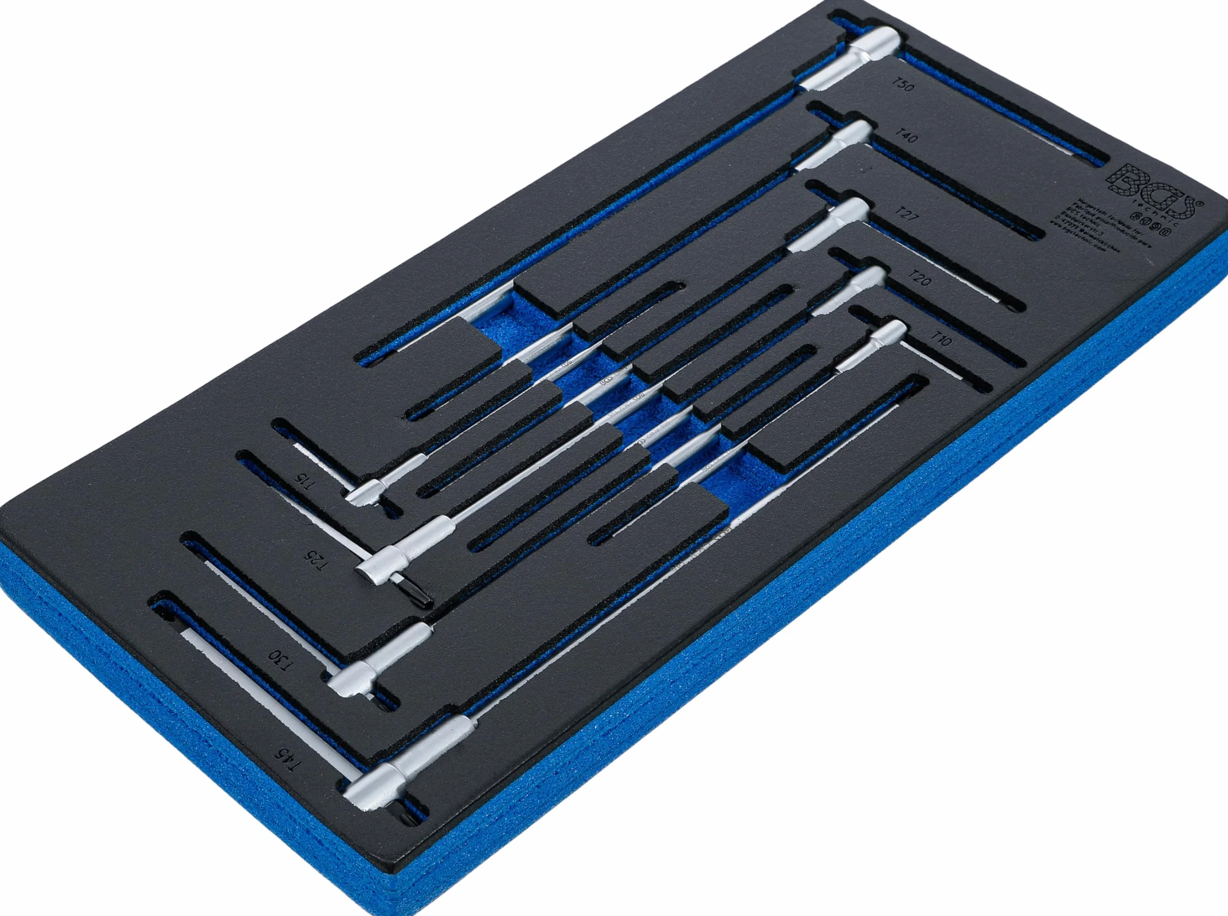 BGS 6090 | Wkładka do szuflady 1/3: zestaw wkrętaków z uchwytem ślizgowym typu T | profil T (do Torx) | T10 - T50 | 9 szt.