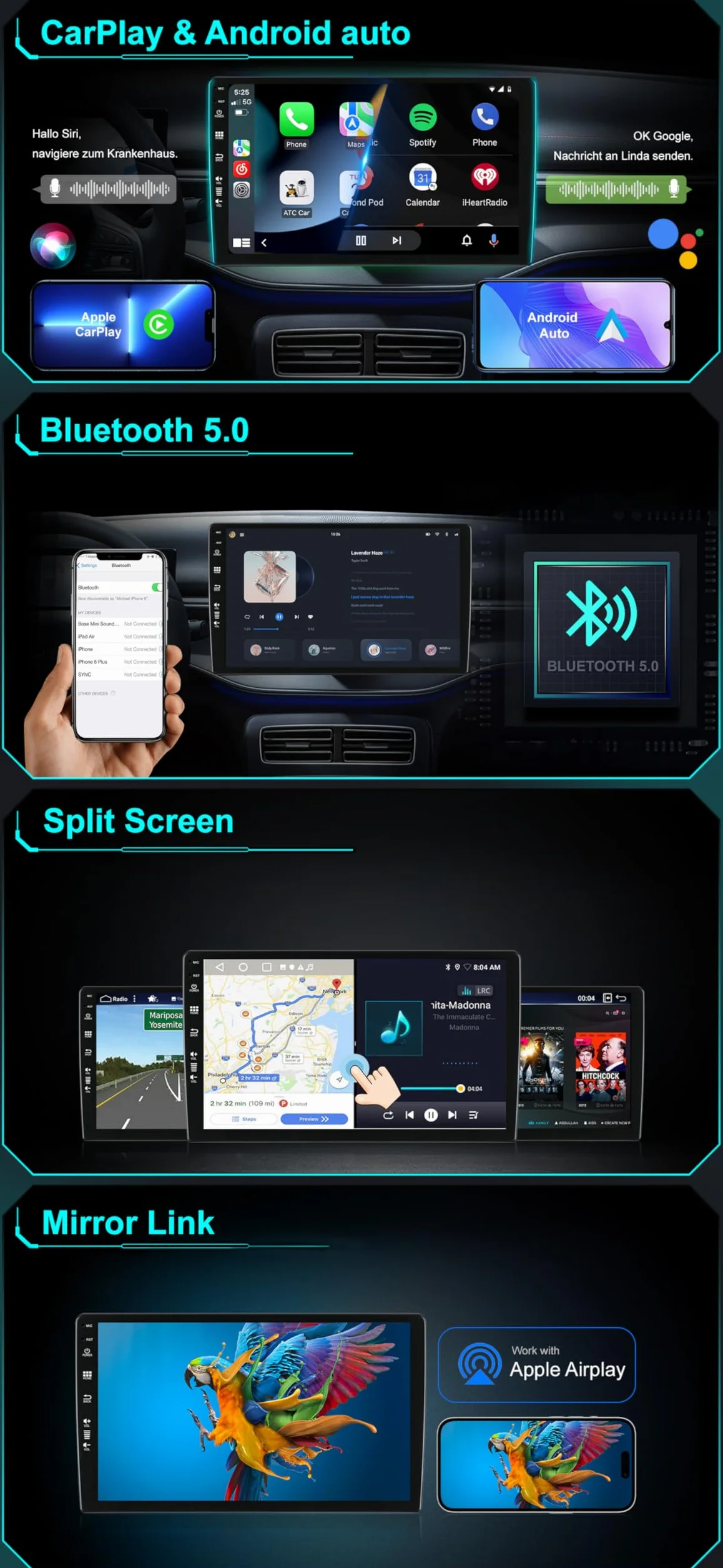 SXAUTO Radio samochodowe 2 DIN 10,1 cala Octa Core do Nissan X-Trail Qashqai J11 (2014-2018) Carplay Android Auto DSP