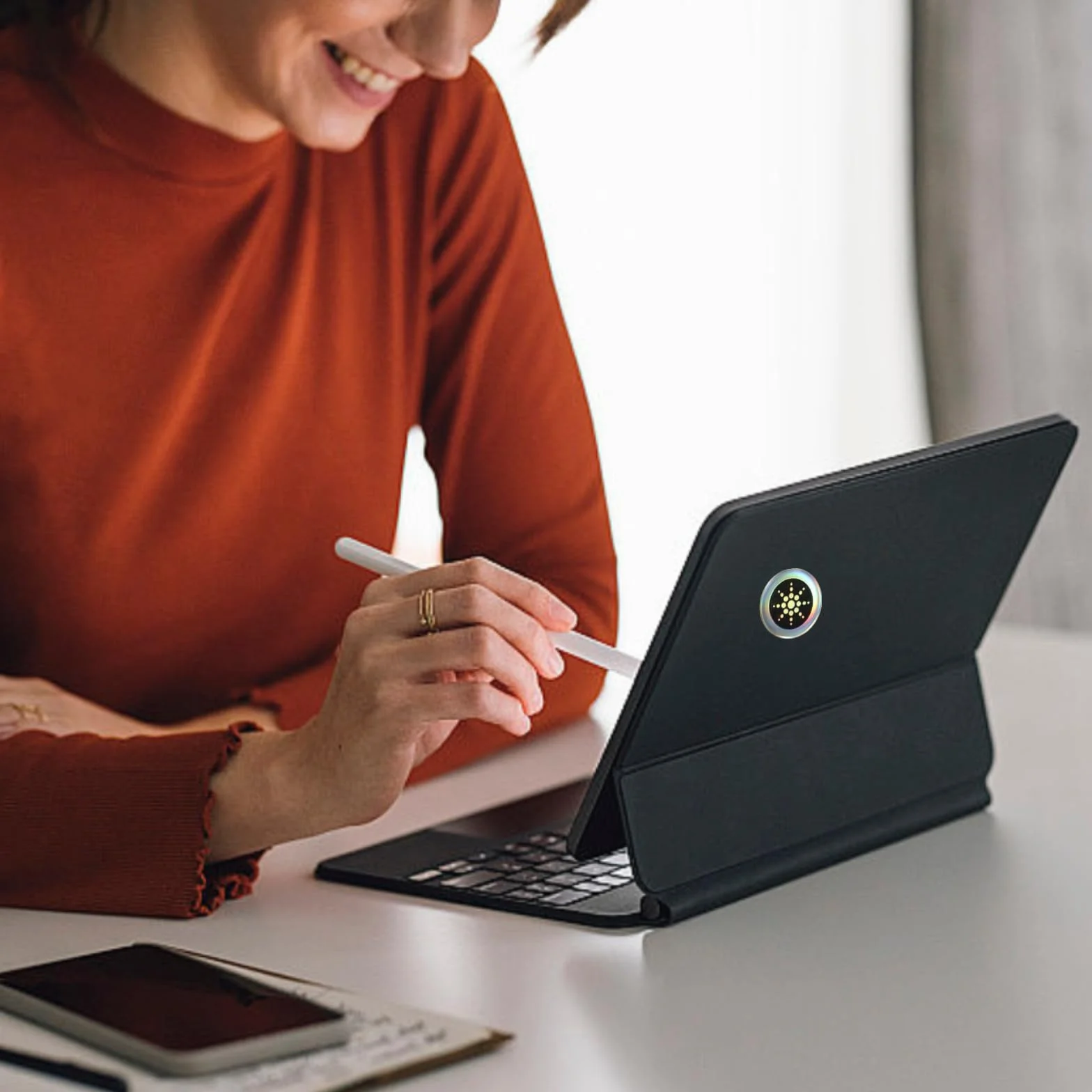 6 sztuk naklejek na telefon komórkowy, ochrona przed promieniowaniem EMF do komputera, radia, laptopa, tabletu, telewizora, 6 sztuk