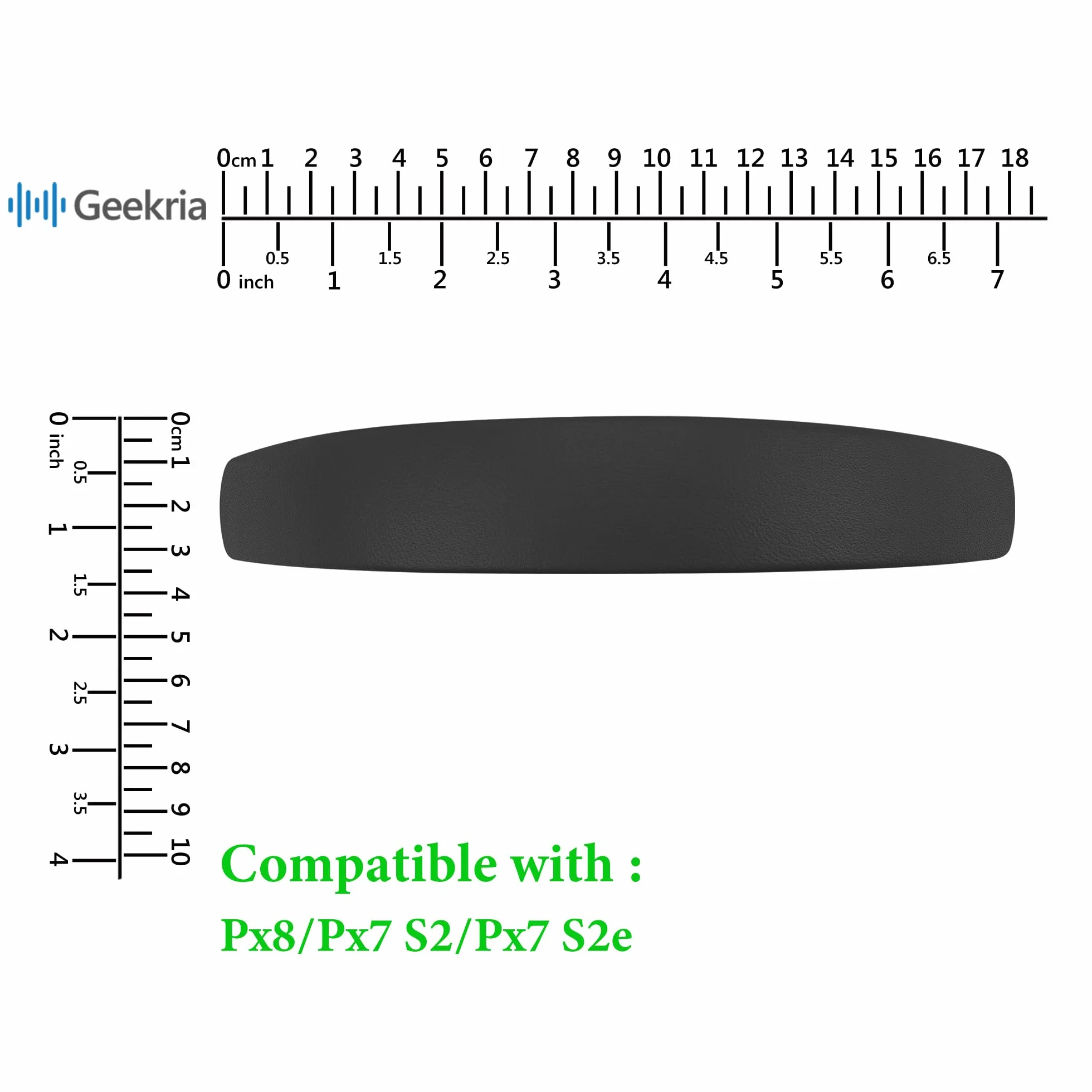 Geekria Poduszka pałąka ze skórą owczą kompatybilna z Bowers & Wilkins Px8 / Px7S2 / Px7S2e (niekompatybilna z Px7 / Px7S3) słuchawki, zamienny element naprawczy opaski (Czarny)