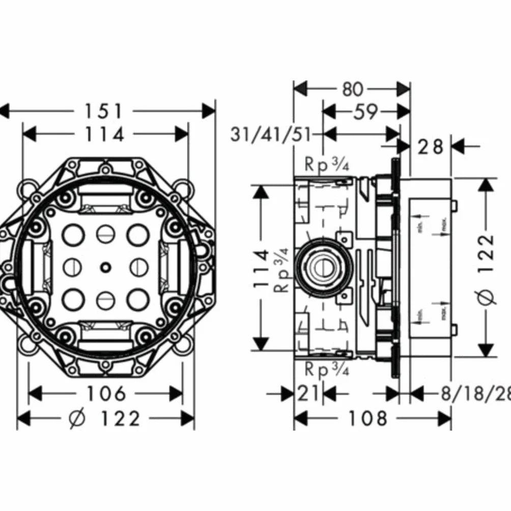 hansgrohe iBox universal - zestaw podstawowy nadaje się do wszystkich starszych prysznicowych, wannowych i termostatycznych elementów zewnętrznych (do 2023), 01800180