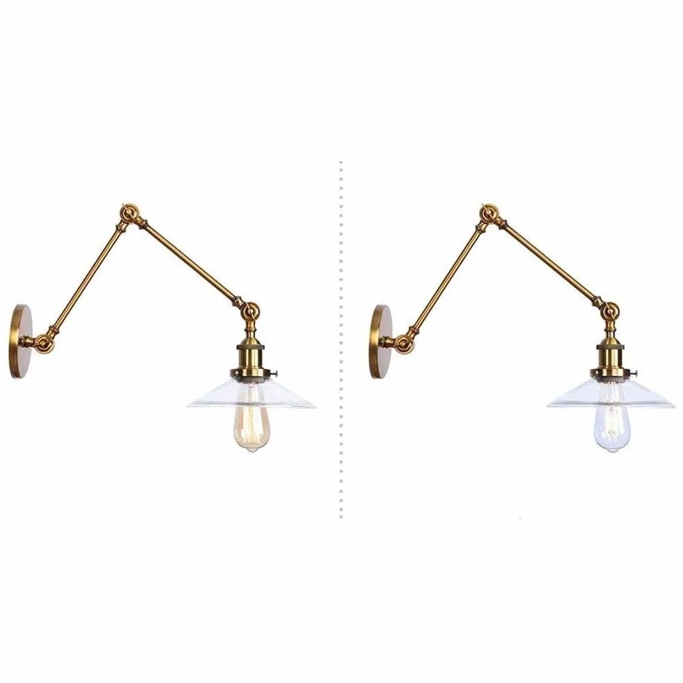 Vintage E27 wahadłowy klosz szklany klosz lampa ścienna lampa ścienna przemysłowe oświetlenie wewnętrzne kinkiety ścienne korytarz salon gabinet lustro kosm