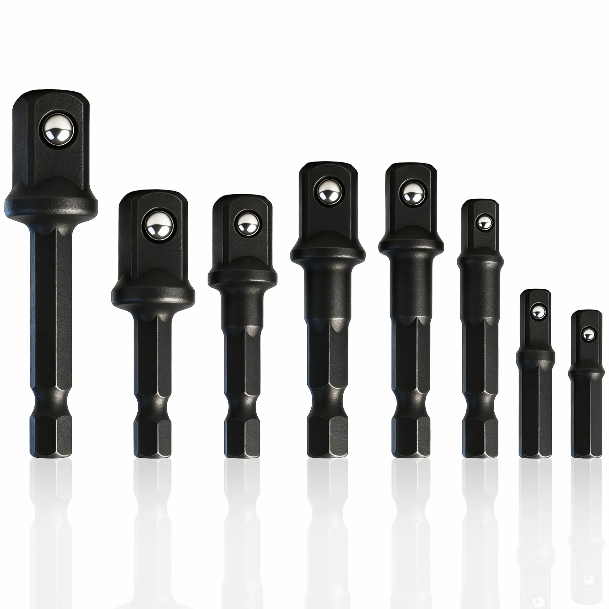 HORUSDY 8-teilige Bohrmaschinen-Adapter-Sets, Sechskantschaft Schlagschrauber-Stecknuss Adapter, Stecknuss auf Bohradapter 1/4 Zoll 3/8 Zoll 1/2 Zoll Schlagschrauberadapter