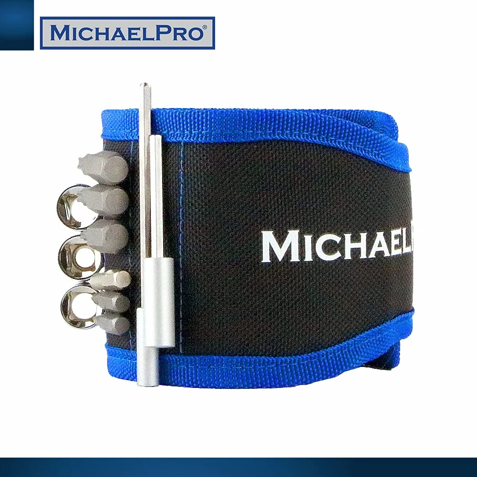 MichaelPro MP015001 Magnetyczna opaska na nadgarstek, pasek narzędziowy z mocnymi magnesami do trzymania śrub, gwoździ, wierteł do majsterkowania, prezenty dla ojca/taty, męża, chłopaka, niego, elektryka, mężczyzn, kobiet (czarna)