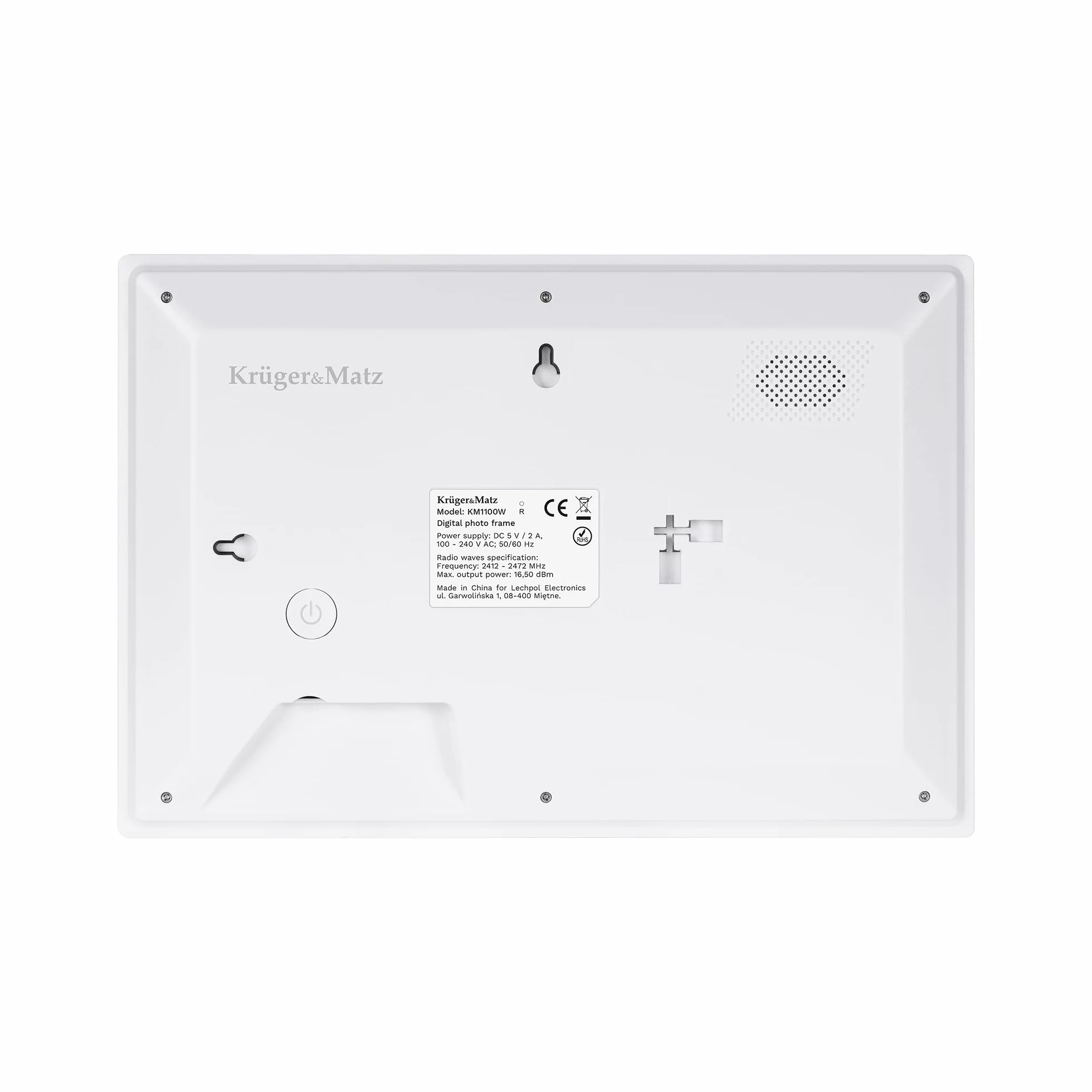 Krüger&Matz Cyfrowa Ramka na Zdjęcia FRAMEO 1280 x 800 px 10,1" Wi-Fi MicroSD Timer Pogoda Biała KM1100W