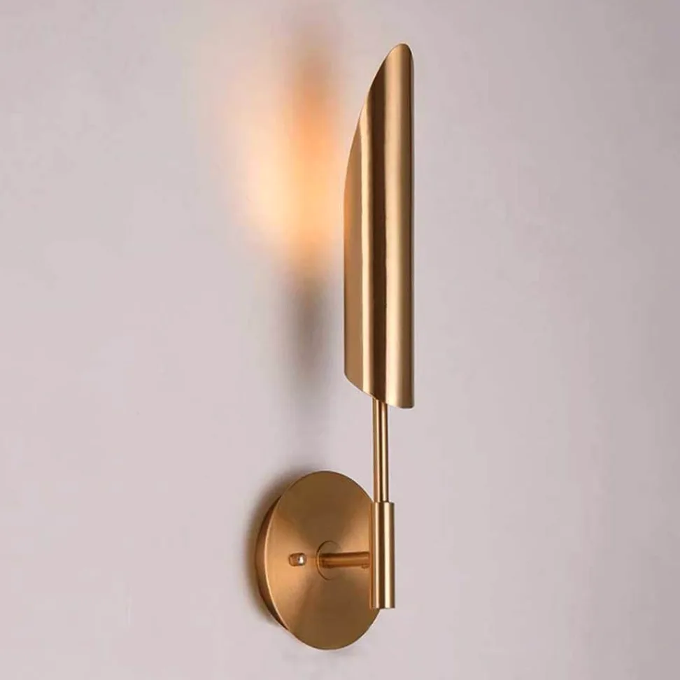 LYGXWJFC Kreatywna ścienna Żelaza G9 Base Kinkiet Nordic Art Decor Kinkiety ścienne Kolor miedzi Latarnie ścienne do sypialni Salon Czytelnia Jadalnia, Pojedyncza głowica, Pojedyncza głowica