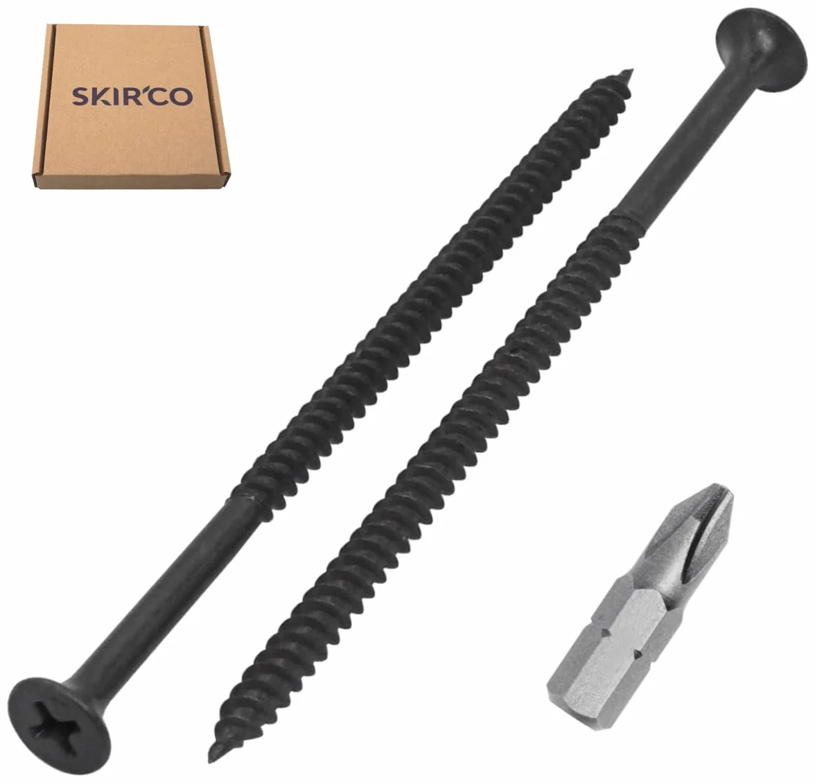 SKIR'CO (40 szt.) czarne wykończenie fosforanowe 4,2 x 90 mm śruby do płyt kartonowo-gipsowych, cienki gwint, głowica krzyżakowa