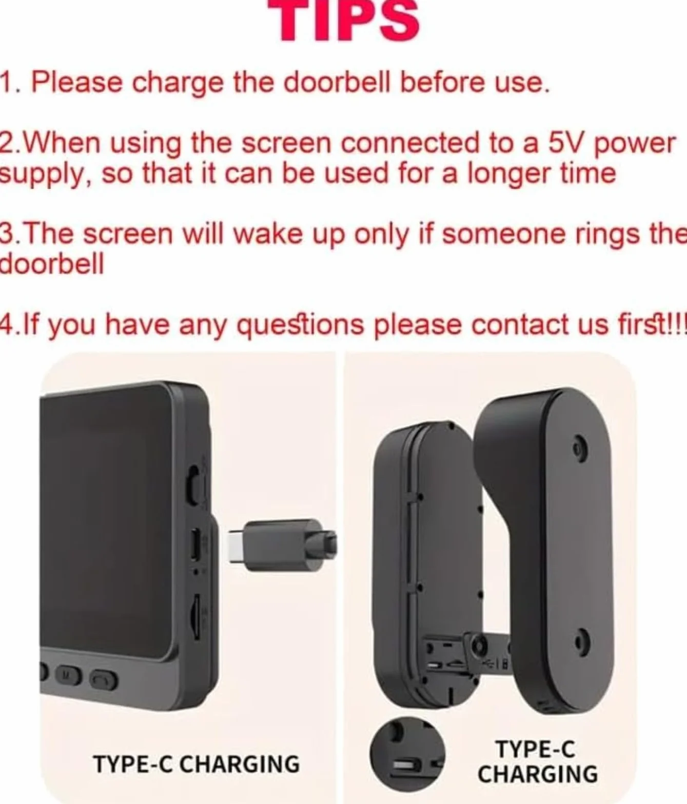 Wireless Video Doorbell 4,3-calowy ekran IPS 2,4G Bezprzewodowy dzwonek wideo Dwukierunkowy domofon z kamerą 170° HD Infrared Night Vision Dwukierunkowy dźwięk sprawiają, że Twoje bezpieczeństwo w