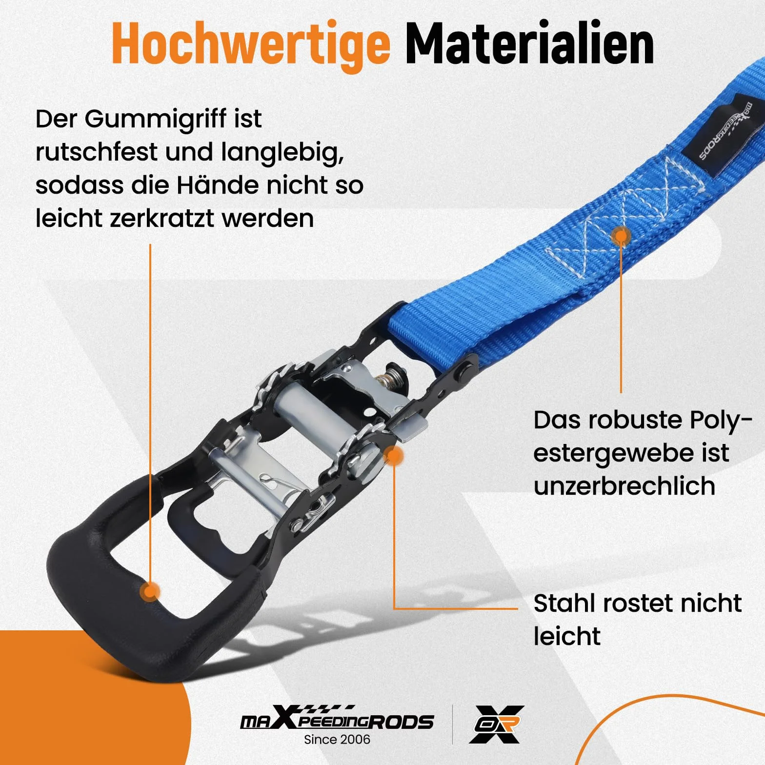 maXpeedingrods 4-cz??ciowy zestaw pasów mocuj?cych z grzechotk?, 2362 kg, z mi?kkimi p?tlami i hakami w kszta?cie litery S, 2,4 m x 4 cm, w zestawie torba i r?kawiczki – do motocykla, ATV, samochodu | z miękkimi pętlami i hakami w kształcie litery S, 2,4
