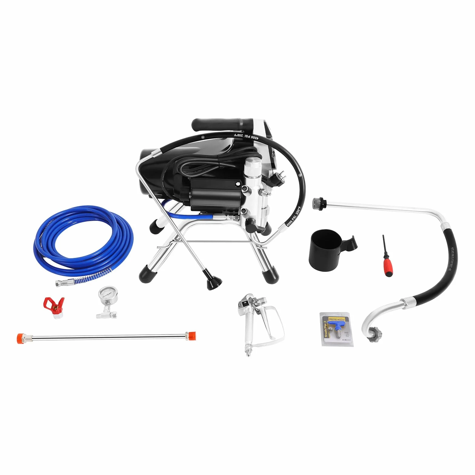 Przenośny opryskiwacz farby Airless, 1800 W, 220 V, 3300 psi, wysoce wydajny elektryczny opryskiwacz natryskowy, maszyna do malowania natryskowego, wysokociśnieniowy system natryskowy z rurą