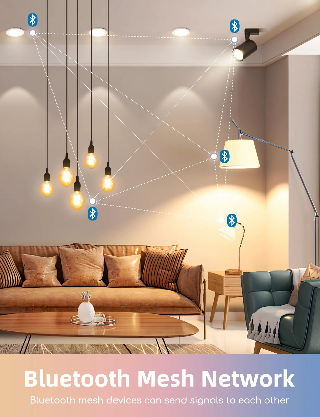 Aigostar - Inteligentna żarówka G45 Mesh Bluetooth. 2700–6500K, ściemnialna RGB. Gwint E14, 6,5 W, 555 lm. Inteligentna żarówka LED kompatybilna z Alexą. W zestawie pilot. 2 sztuki
