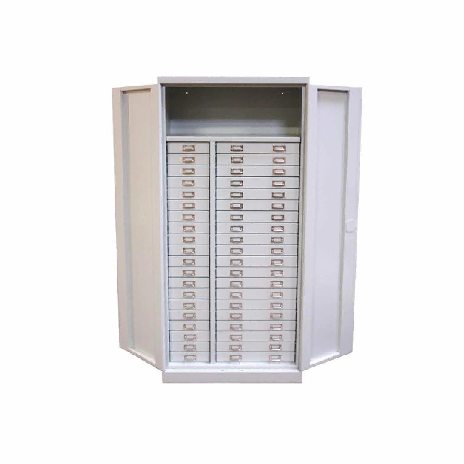 ADB metalowa szafka z szufladami/szafa narzędziowa/szafa materiałowa/szafka warsztatowa z 40 szufladami, 1790 x 800 x 400 mm, jasnoszara, kompletna konstrukcja stalowa, centralna klamra, wyprodukowano