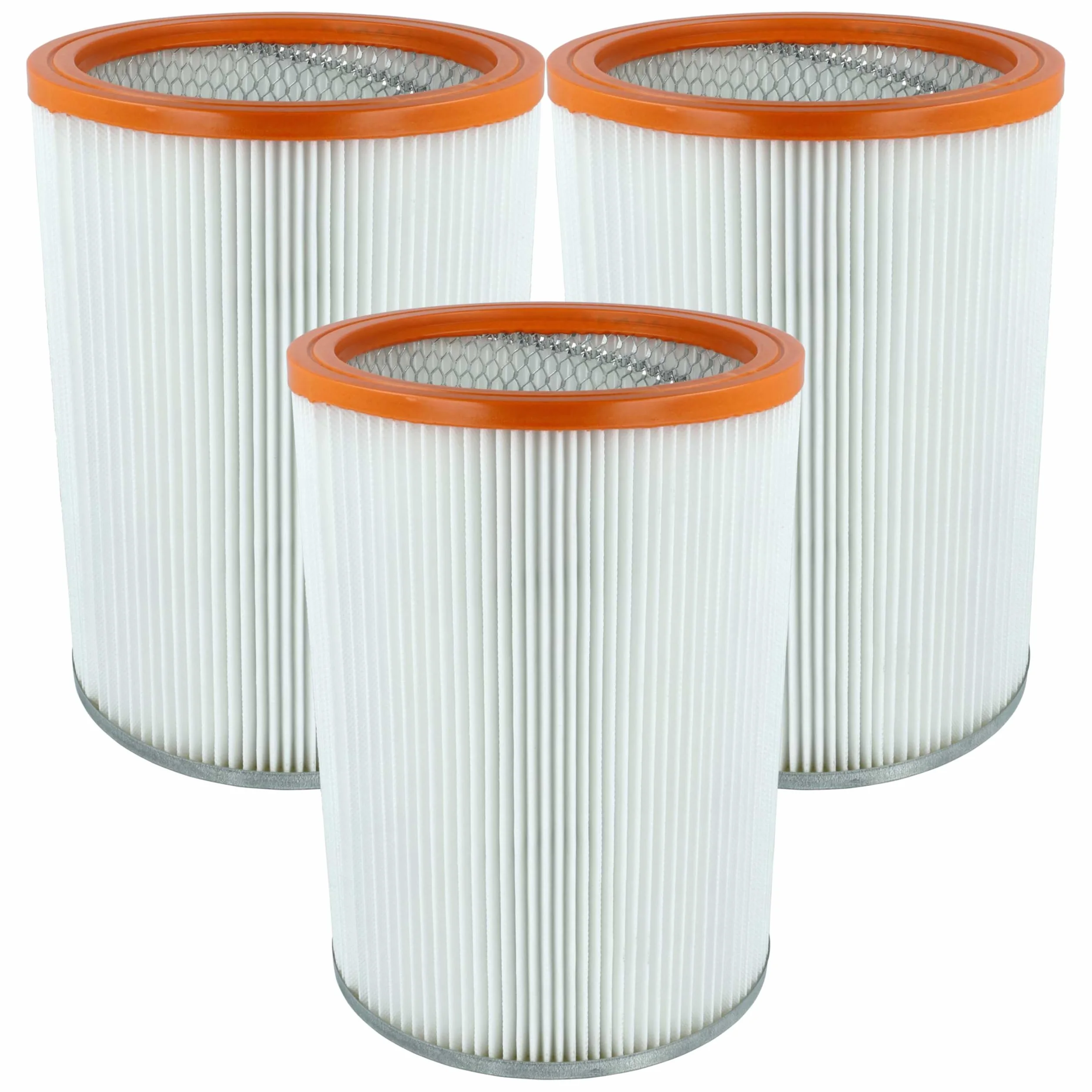 vhbw 3 x filtr składany kompatybilny z Nilfisk-Alto Turbo M2 | D2, M2 S-FA, M2 L, D R 637, D/X-B1, D-B1 odkurzacz - wkład filtrujący pomarańczowy biały