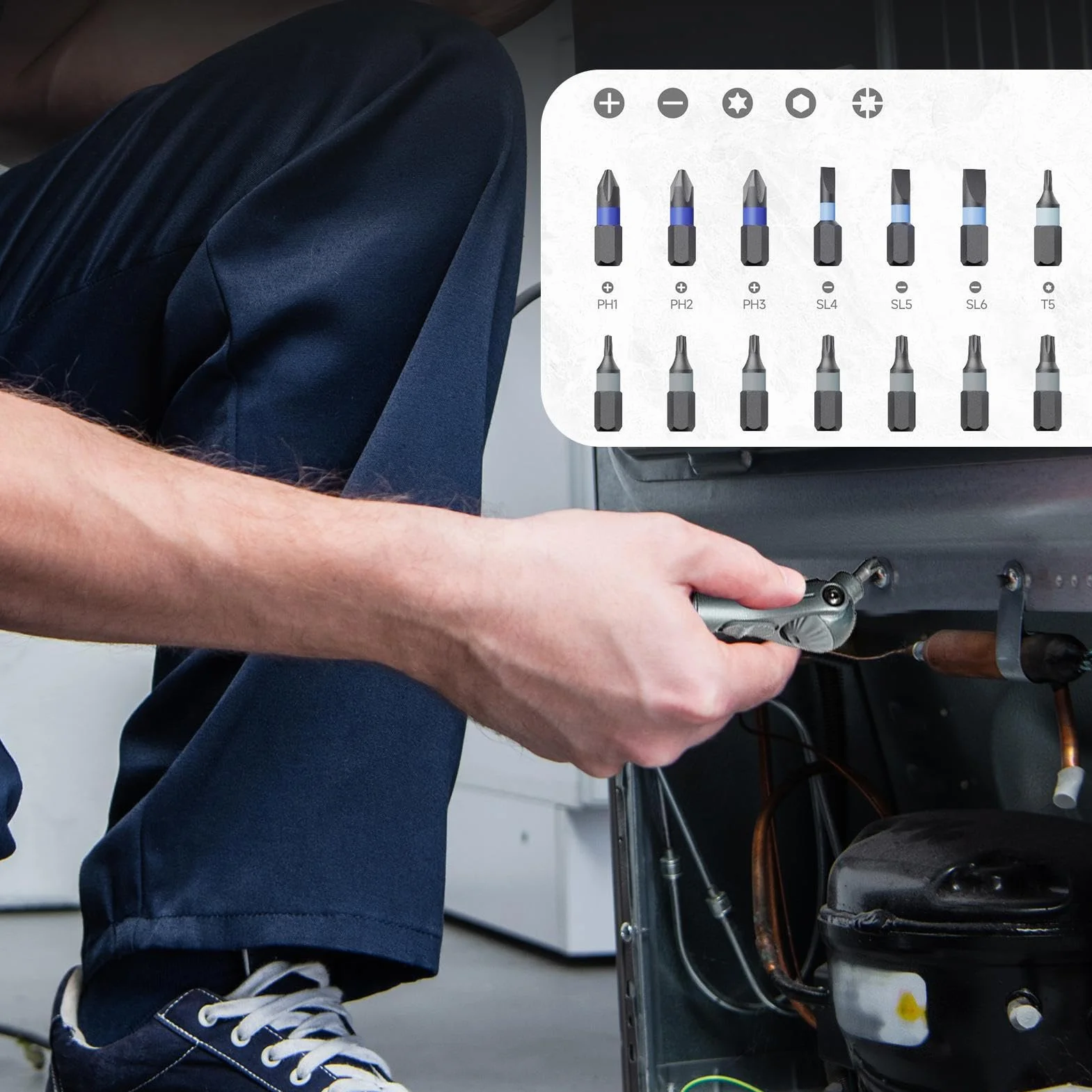 Zestaw Kluczy Nasadowych Wielofunkcyjny Klucz Grzechotkowy z Wkrętakiem | Wielofunkcyjny Zestaw Z Ergonomiczną Rękojeścią Do Napraw Samochodowych I Mechaniki