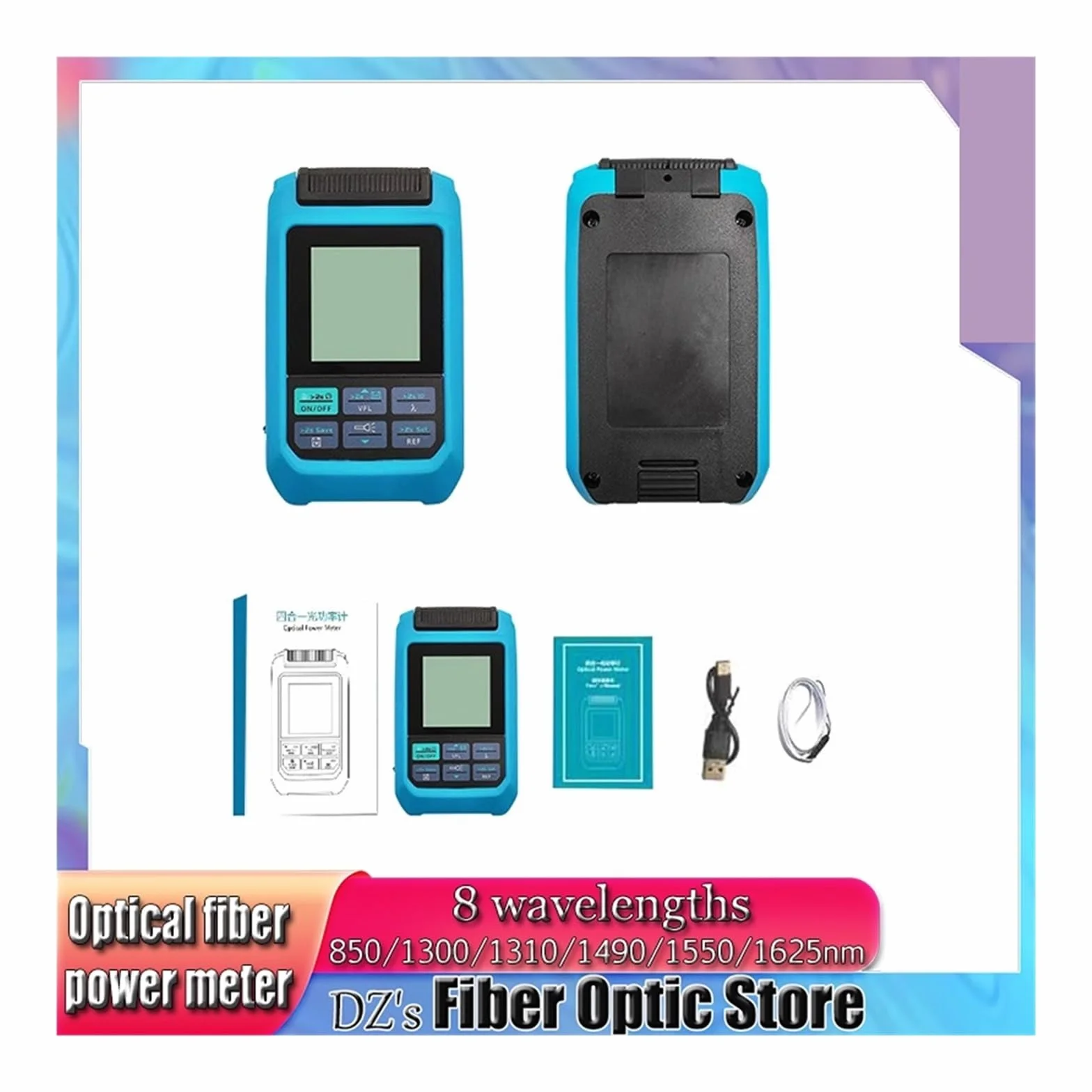 Wielofunkcyjny Światłowodowy Miernik Mocy Mini 4 W 1 10MV -50~+30dBm Wizualny Lokalizator Uszkodzeń -70 Do +10dBm Test Kabla Sieciowego Profesjonalne narzędzie dla elektryków(B)