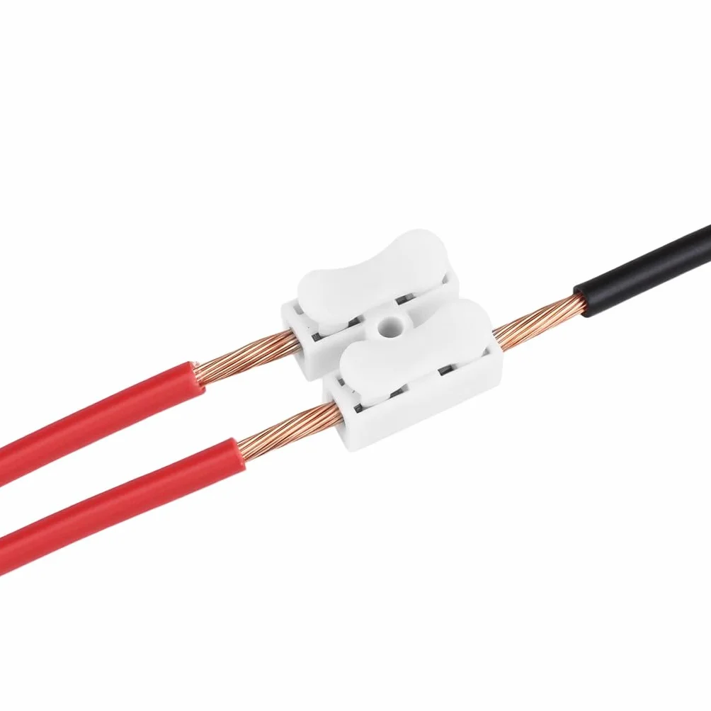 QWORK® Zestaw zacisków żyrandolowych CH2 & CH3 – 2-pinowe/3-pinowe zaciski kablowe, 250 V/5 A, trudnopalne – beznarzędziowe szybkozłącze do lamp, urządzeń gospodarstwa domowego i samochodów osobowych