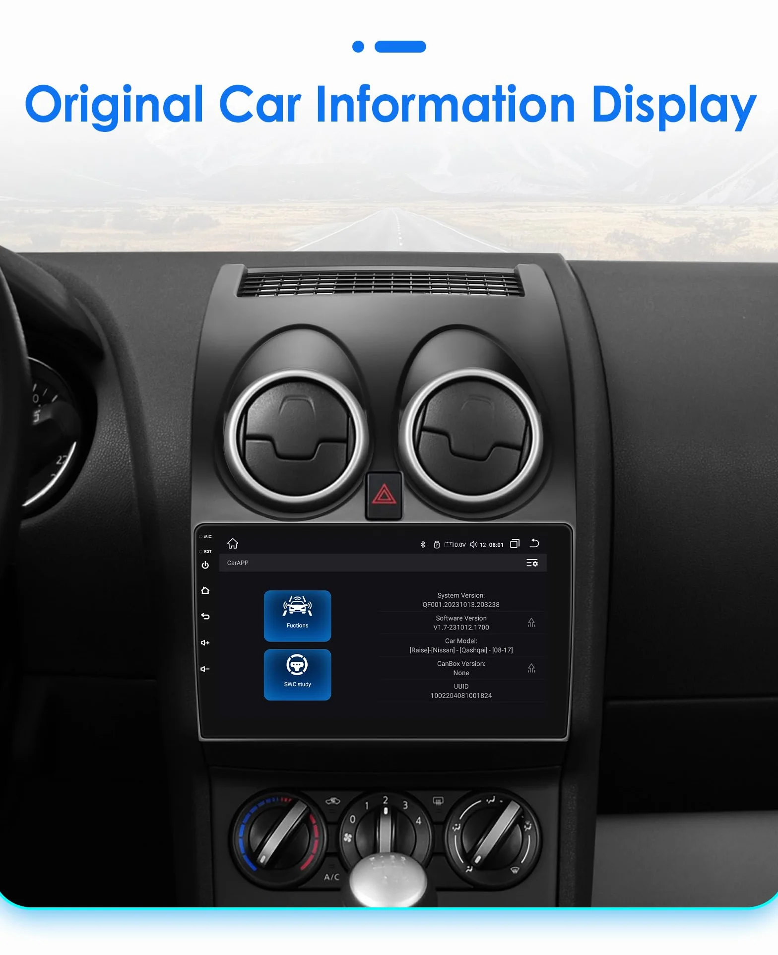 Ossuret Android 12 radio samochodowe stereo pasuje do Nissan Qashqai J10 (2006-2013), 6+64 GB nawigacji GPS z ekranem dotykowym QLED Carplay Bluetooth5.0 4G LTE SWC Wifi DSP RDS