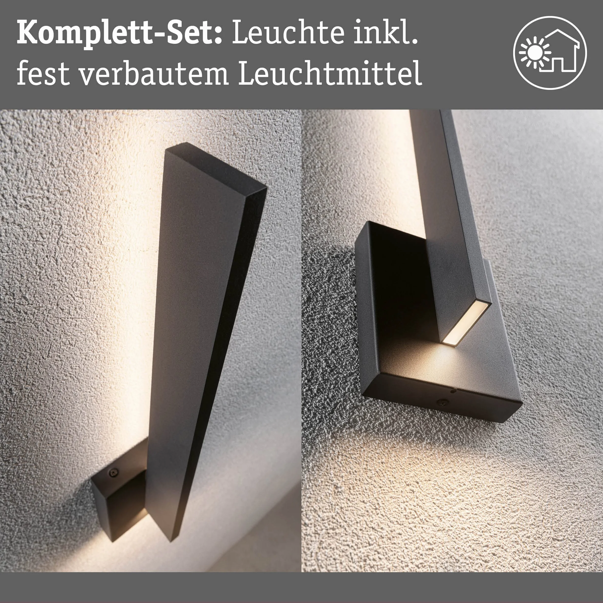 Paulmann 94786 LED oprawa na ścianę zewnętrzną Levka IP44 13,5W 1500lm 485mm możliwość ściemniania antracyt aluminium 3000K – ciepłobiały