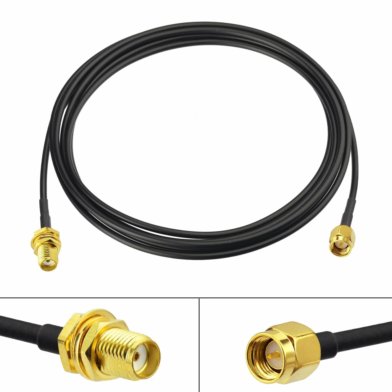 Superbat Przedłużacz SMA 2 m – wtyczka SMA na gniazdo Bulkhead ALSR100, kabel koncentryczny, niskie straty – wysoka wydajność do modemu 4G LTE, routera, anten Wi-Fi i urządzeń radiowych