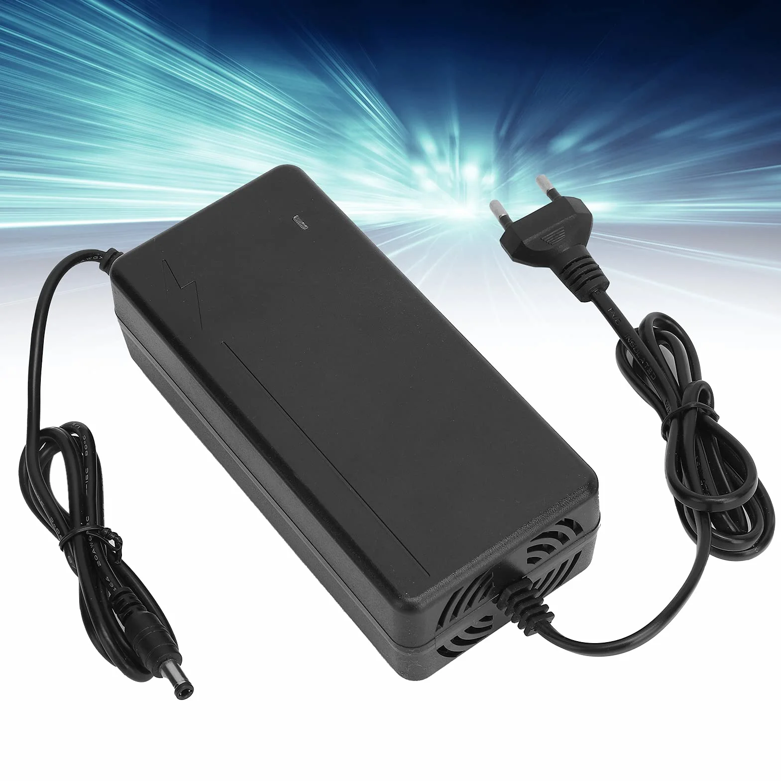 Ładowarka baterii litowej, zasilacz DC 54.6V 2A Wtyczka EU 100-240V do pojazdów elektrycznych do akumulatorów
