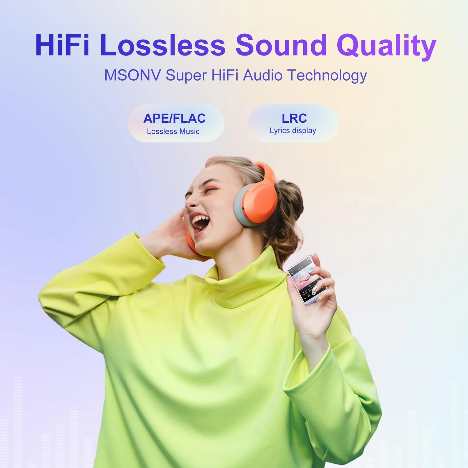 MECHEN Odtwarzacz MP3 Bluetooth 5.3 z ekranem dotykowym, odtwarzacz MP3 64 GB z głośnikiem, dźwięk HiFi, radio FM, muzyka, wideo, e-book, nagrywarka głosu, w zestawie pokrowiec ochronny