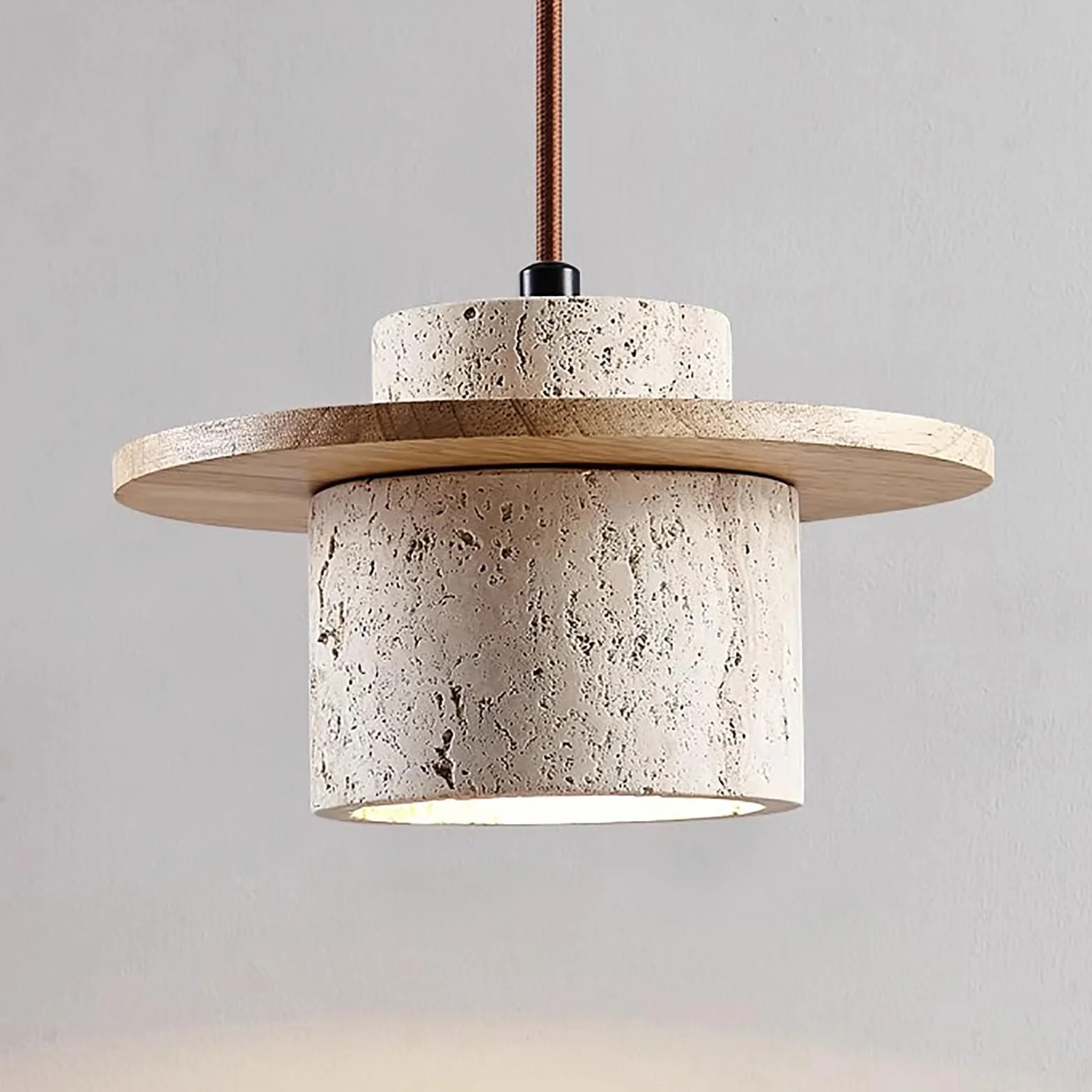 Nowoczesna nordycka betonowa lampa wisząca do jadalni wyspy kuchennej naturalny kamień abażur żyrandol sufit wiszące oświetlenie