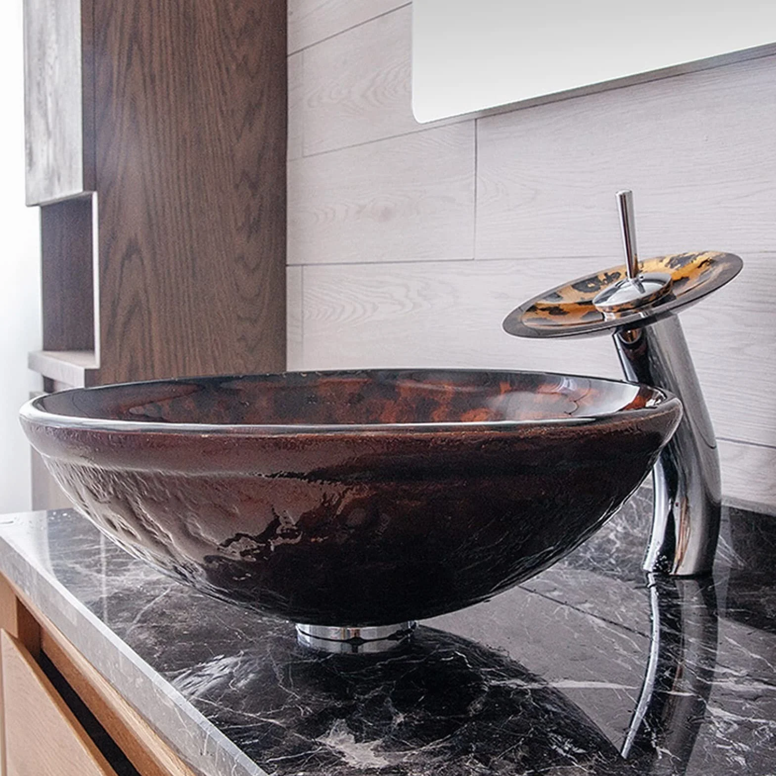 Umywalka wpuszczana do łazienki Zlewki łazienkowe Washbasin Temperowany szklany naczynie zlewozmywak ręcznie malowany blat Washbasin meble do łazienki Umywalki łazienkowe(A)