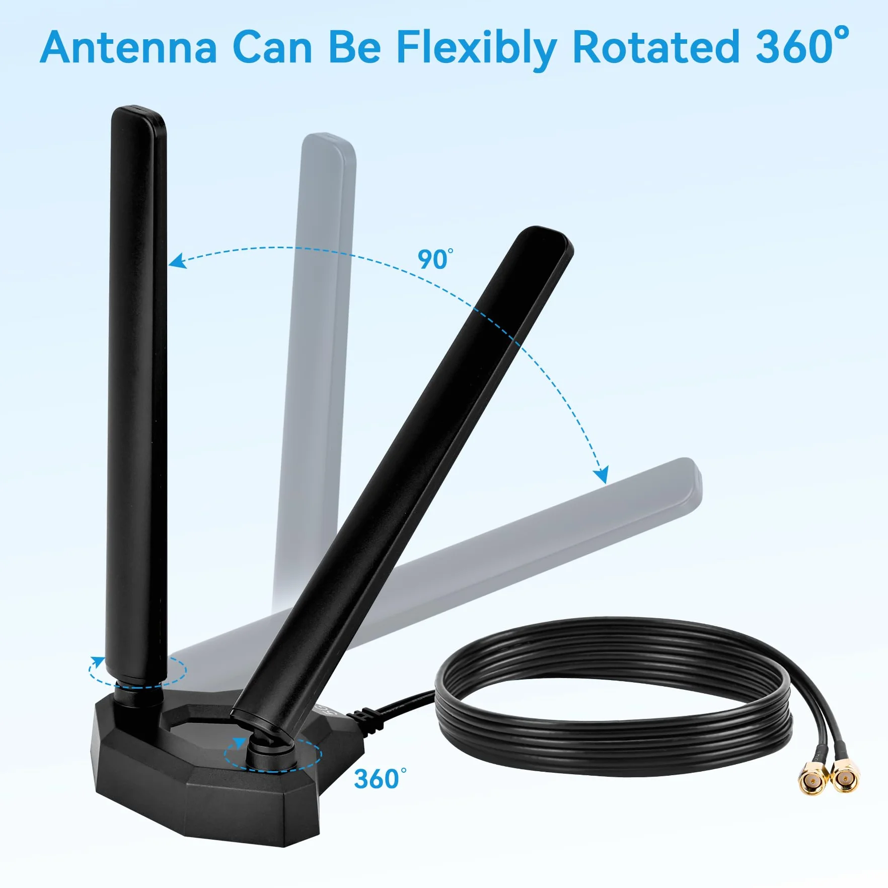 Antena 4G LTE 5G Sub-6 SMA TS9 szerokopasmowa 8dbi 600-3980MHz z podstawą magnetyczną, kabel 2m