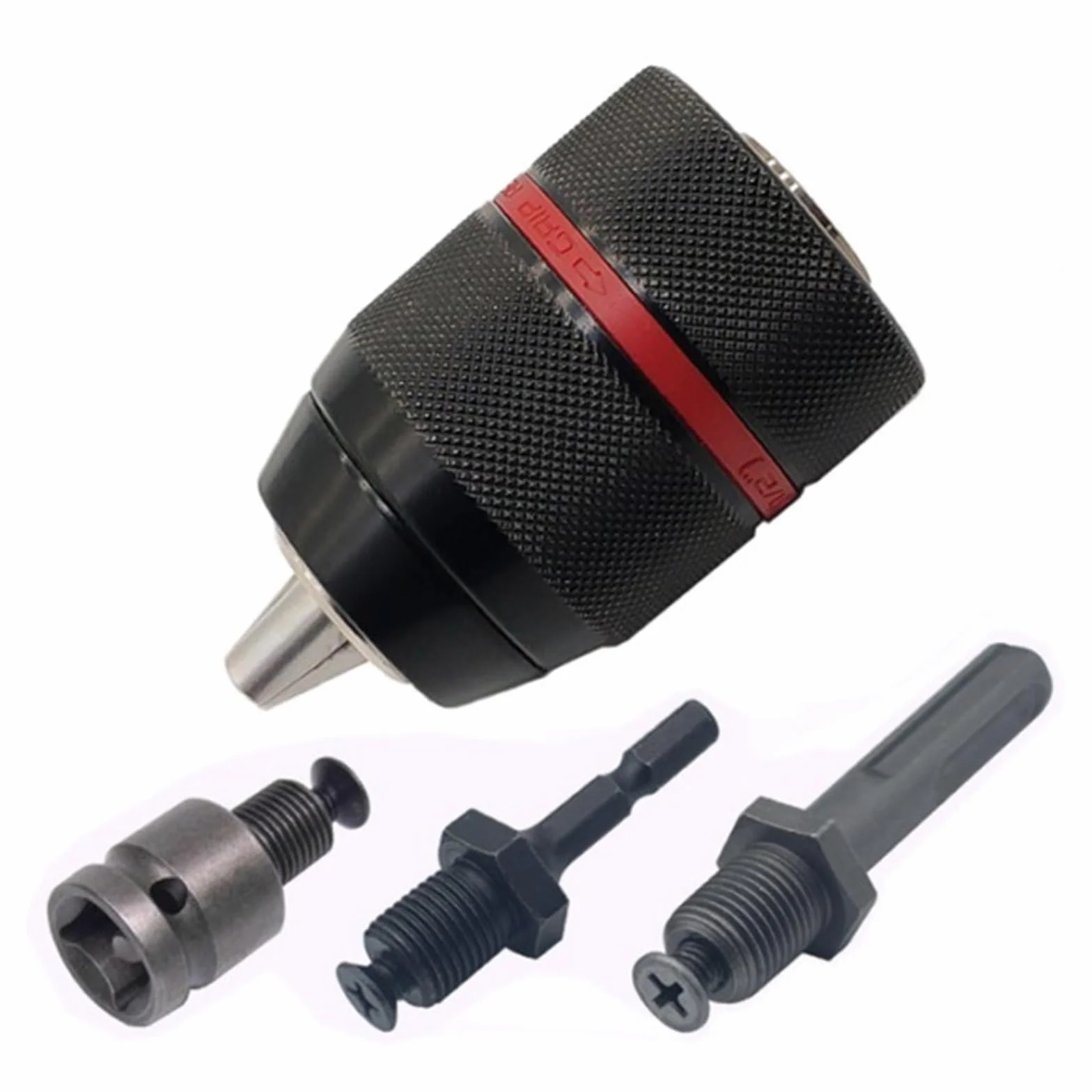 Bezkluczowy uchwyt wiertarski 1/2-20UNF Mocowanie 2~13 mm Samozaciskowy uchwyt wiertarski do wielu celów Uchwyt wiertarski ręczny (Color : 4 pcs)