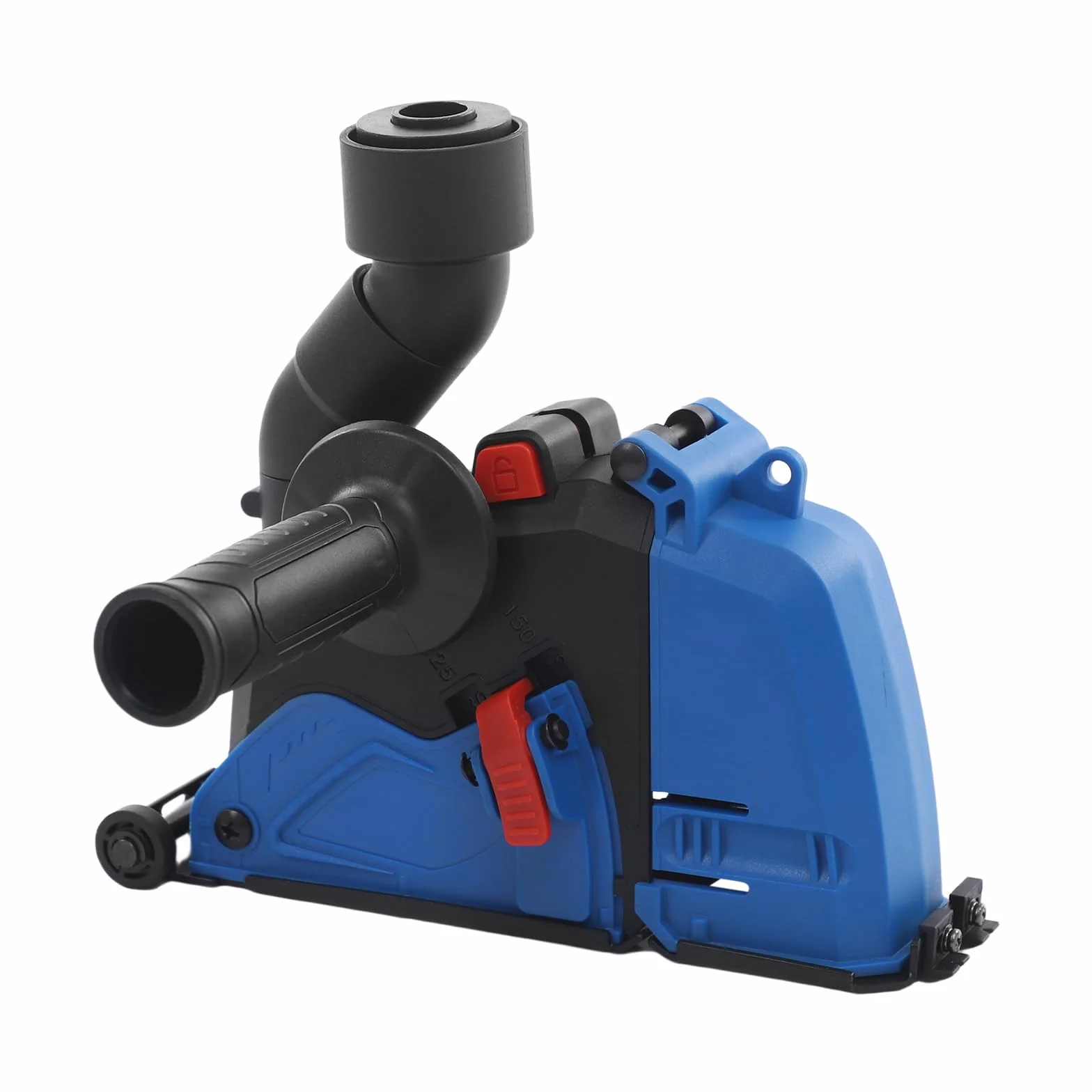 Okap ssący, szlifierka kątowa 125/150 mm, okap ssący z adapterem 360° i regulacją głębokości cięcia (do 42 mm), uniwersalna do szlifierek 5" i 6" z przyłączem do odkurzacza