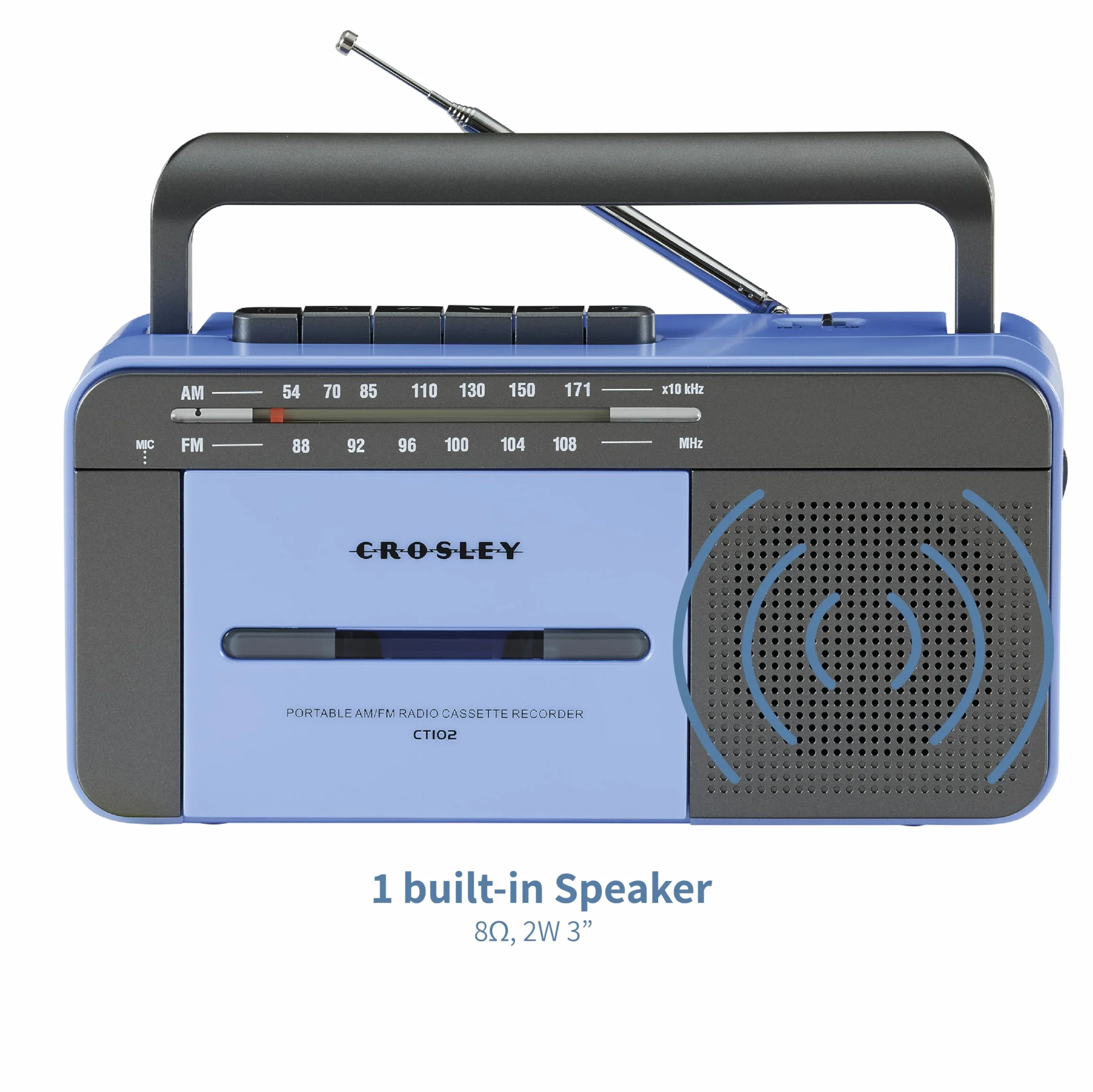 Crosley Mangianastri Radio AM-FM Portatile Blu Grigio