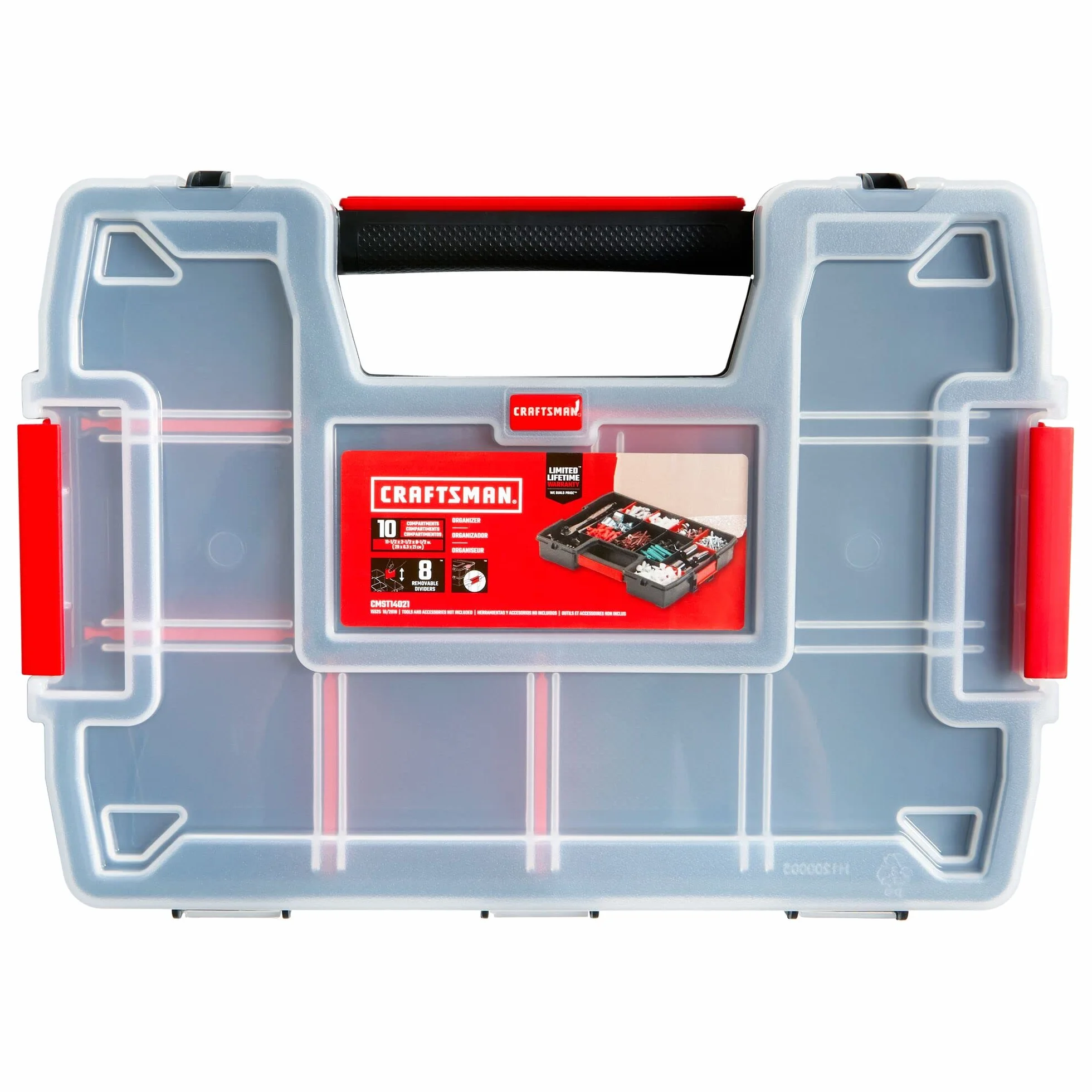 CRAFTSMAN 3-pak 10-komorowy plastikowy organizer na małe części (CMST60964M)