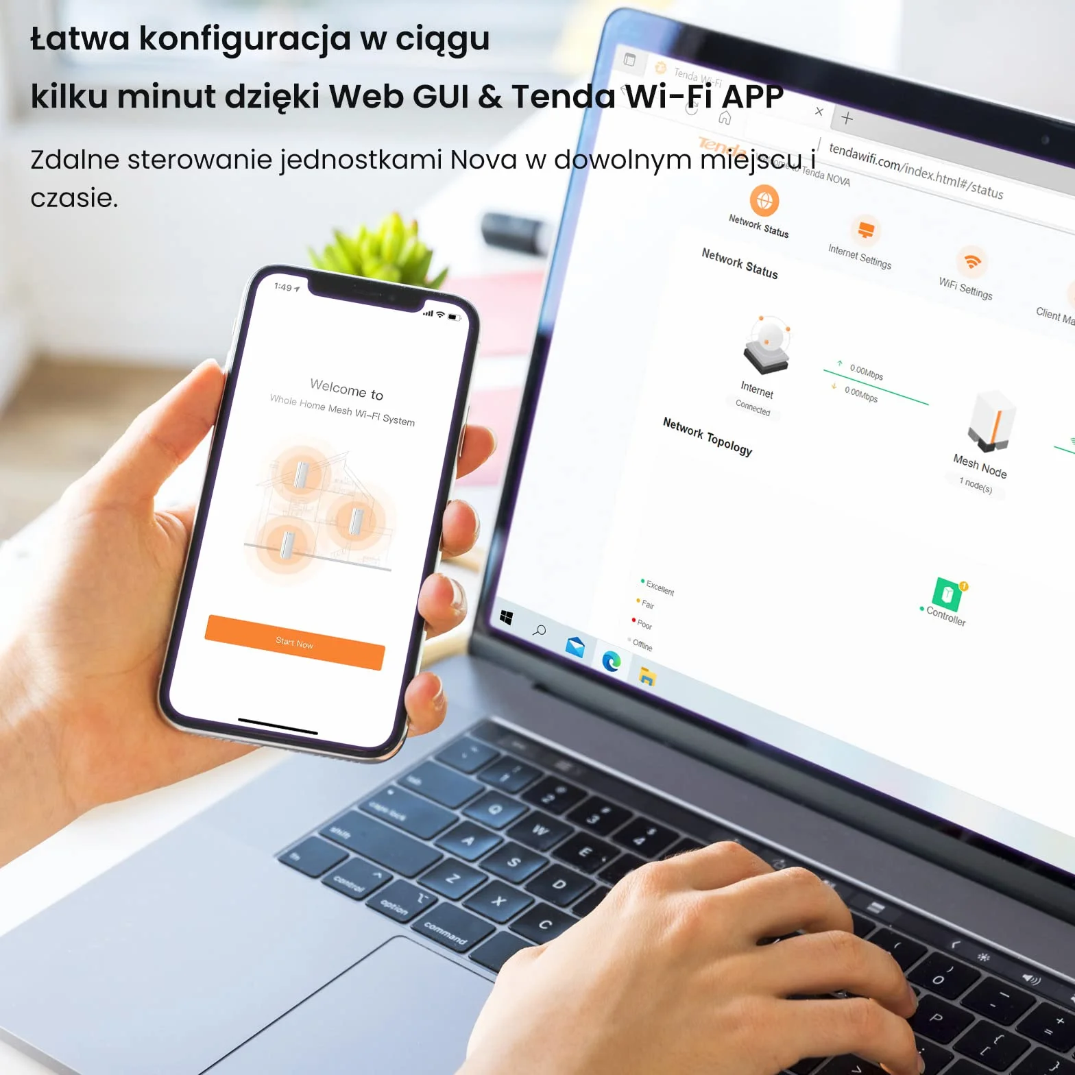 Tenda Nova MX12-3 AX3000 Mesh Wi-Fi 6 System, zasięg 650m², Quad-Core 1,7 GHz, Gigabit LAN, 3-Pack