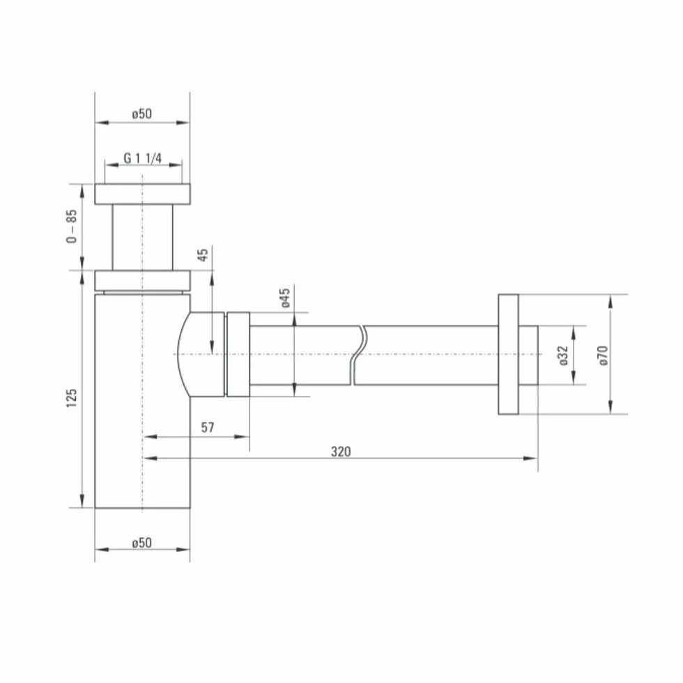 Designerski syfon mosiądz do umywalki czarny lub biały syfon 1 1/4" syfon zawór odpływowy zestaw odpływowy zawór odpływowy zawór do umywalki syfon rurowy korek do wędzenia rurowego (biały)
