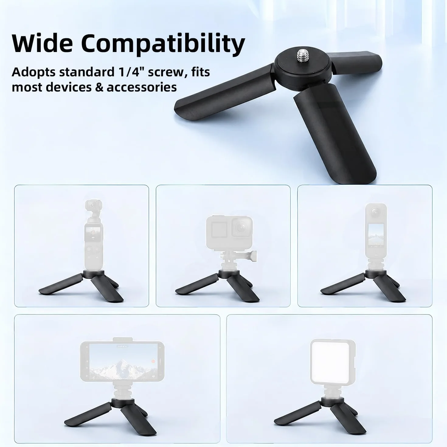 BOXOB Miniaturowy Statyw do DJI Osmo Pocket 3 i 2, Przenośny Kijek do Selfie, Czarny