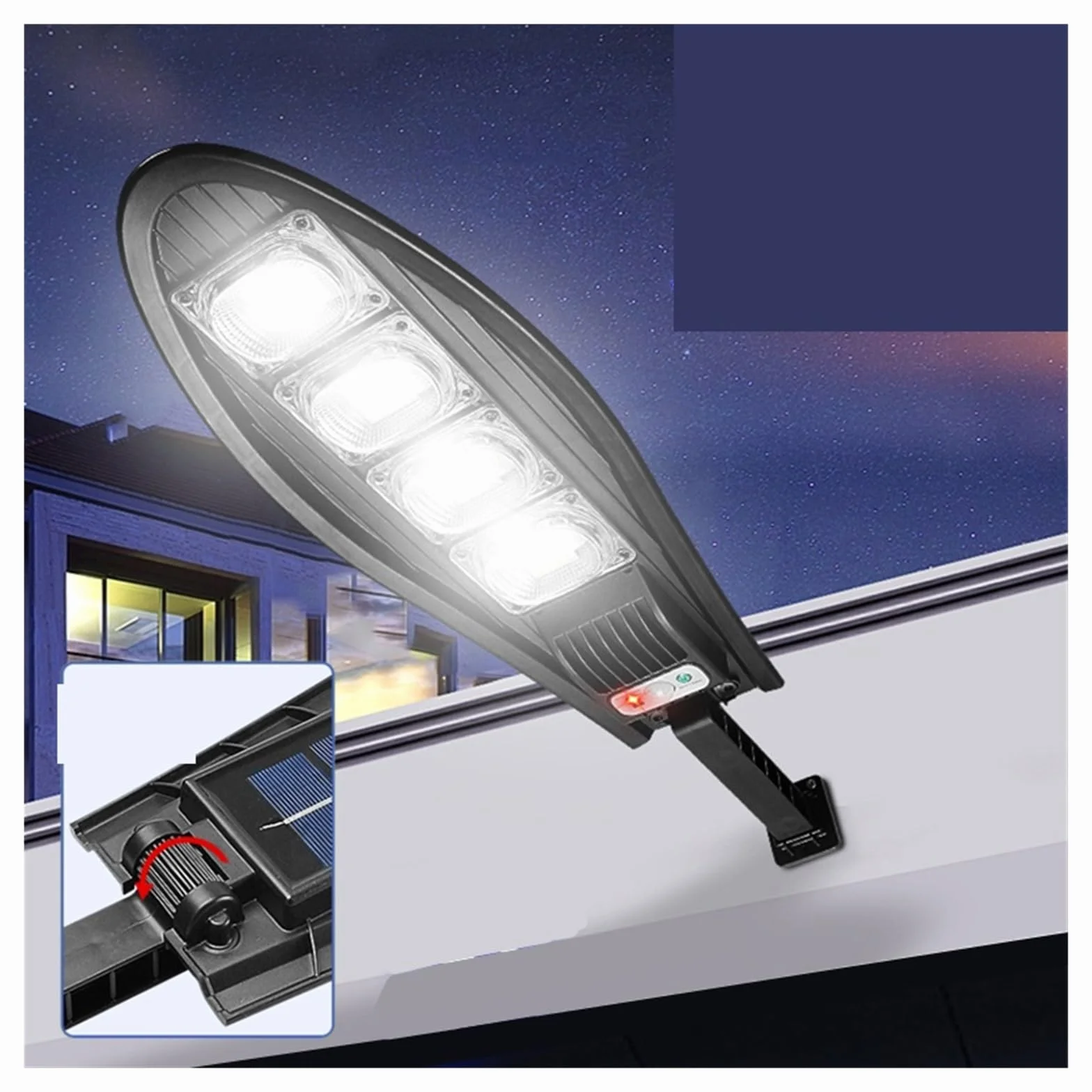 Solarne lampy uliczne na zewnątrz, Potężne podwórko słoneczne oświetlenie uliczne zewnętrzne 3 tryby 8000 W zewnętrzne światło słoneczne wodoodporna lampa uliczna pilot reflektor do domu w ogrodzie do