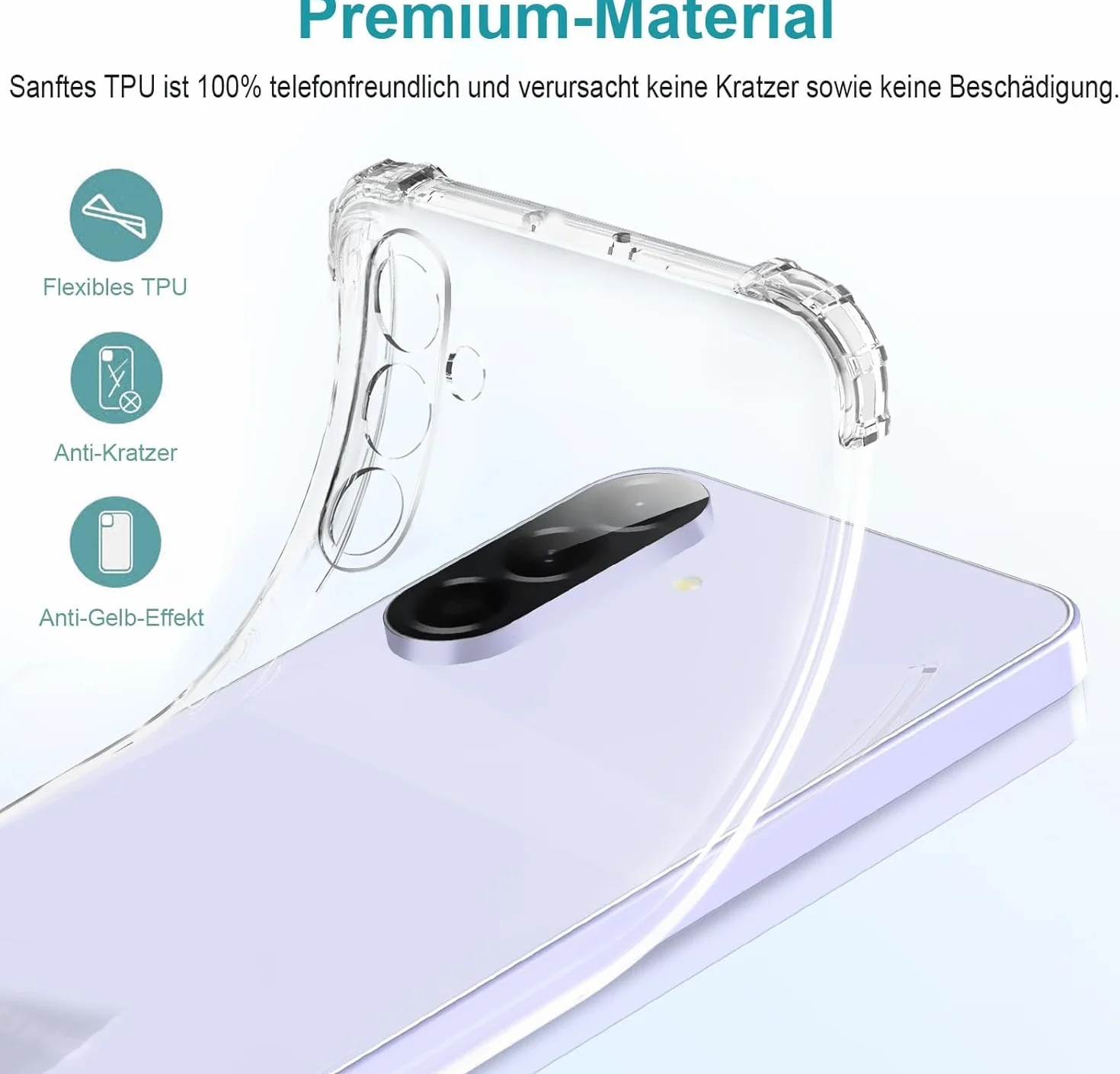 LeYi Etui do Samsung Galaxy A36 5G z 2 szkłem hartowanym, silikon TPU zderzak, odporny na wstrząsy futerał