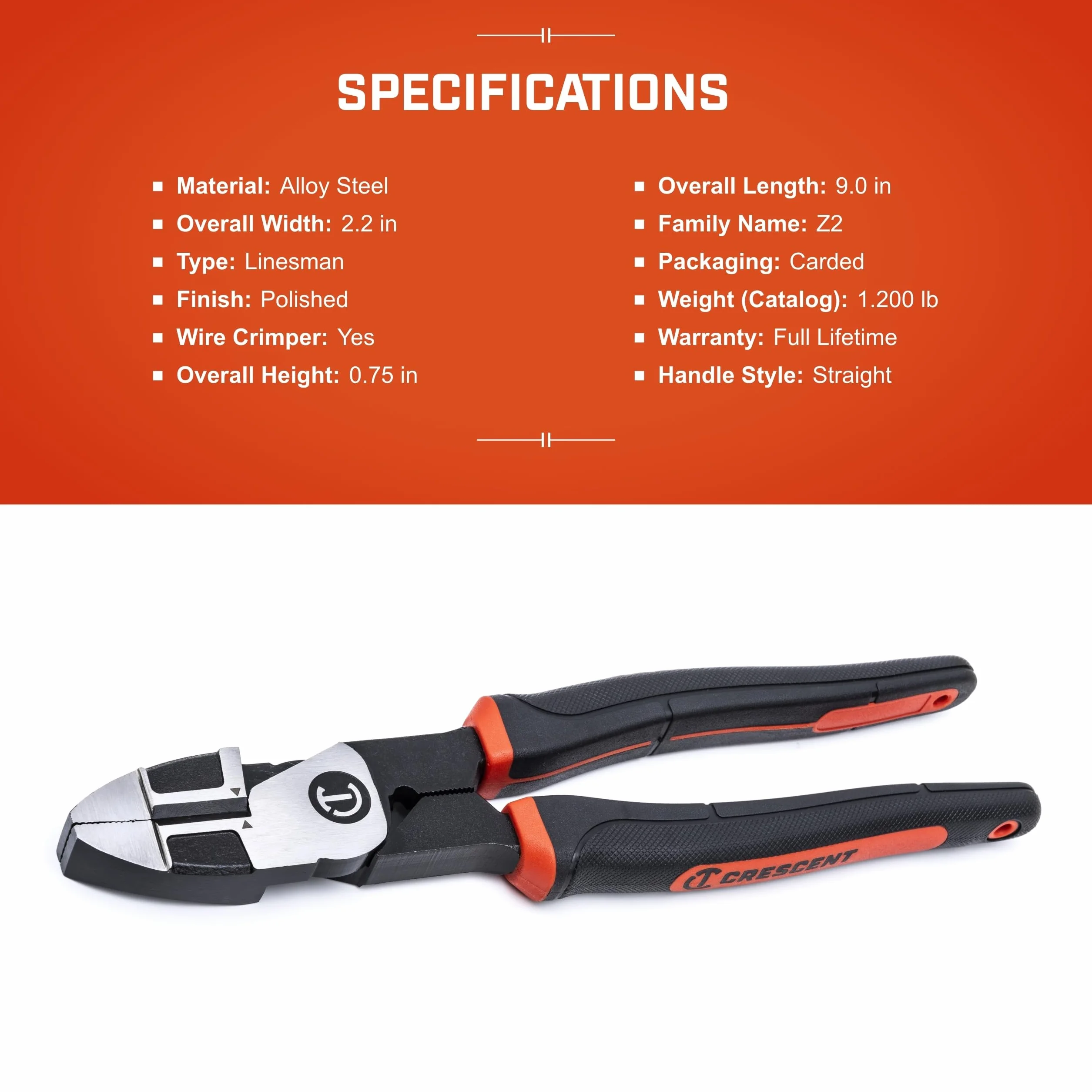 Crescent - Z2 24 cm (9,5") Linesman szczypce poduszka uchwyt (Z20509CG-06)
