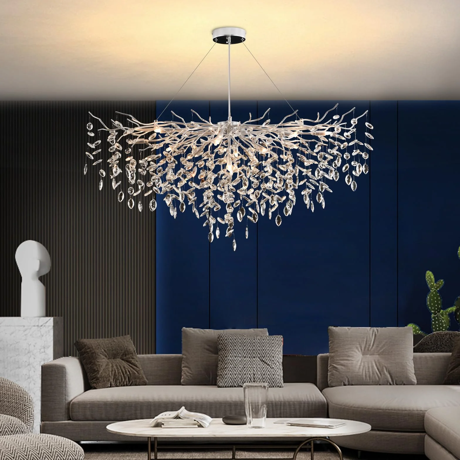 Nowoczesny kryształowy żyrandol, kryształowy żyrandol Raindrop, oprawka G9, lampa wisząca do salonu, jadalni, sypialni, restauracji