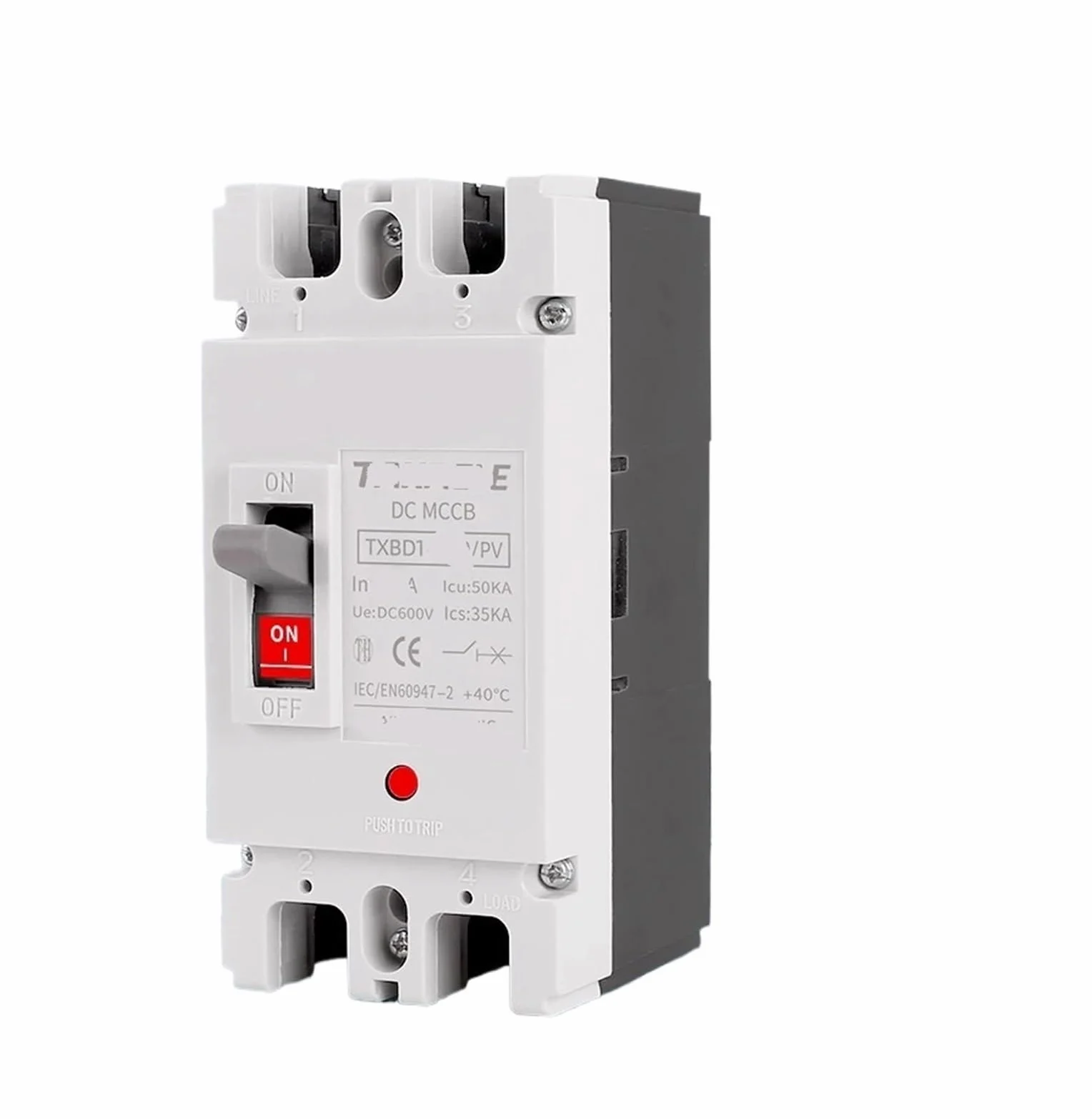 Plastikowe pudełko Słoneczny wyłącznik automatyczny MCCB Ochrona przed przeciążeniem PV 150A 250A Izolator baterii(2P,250A)