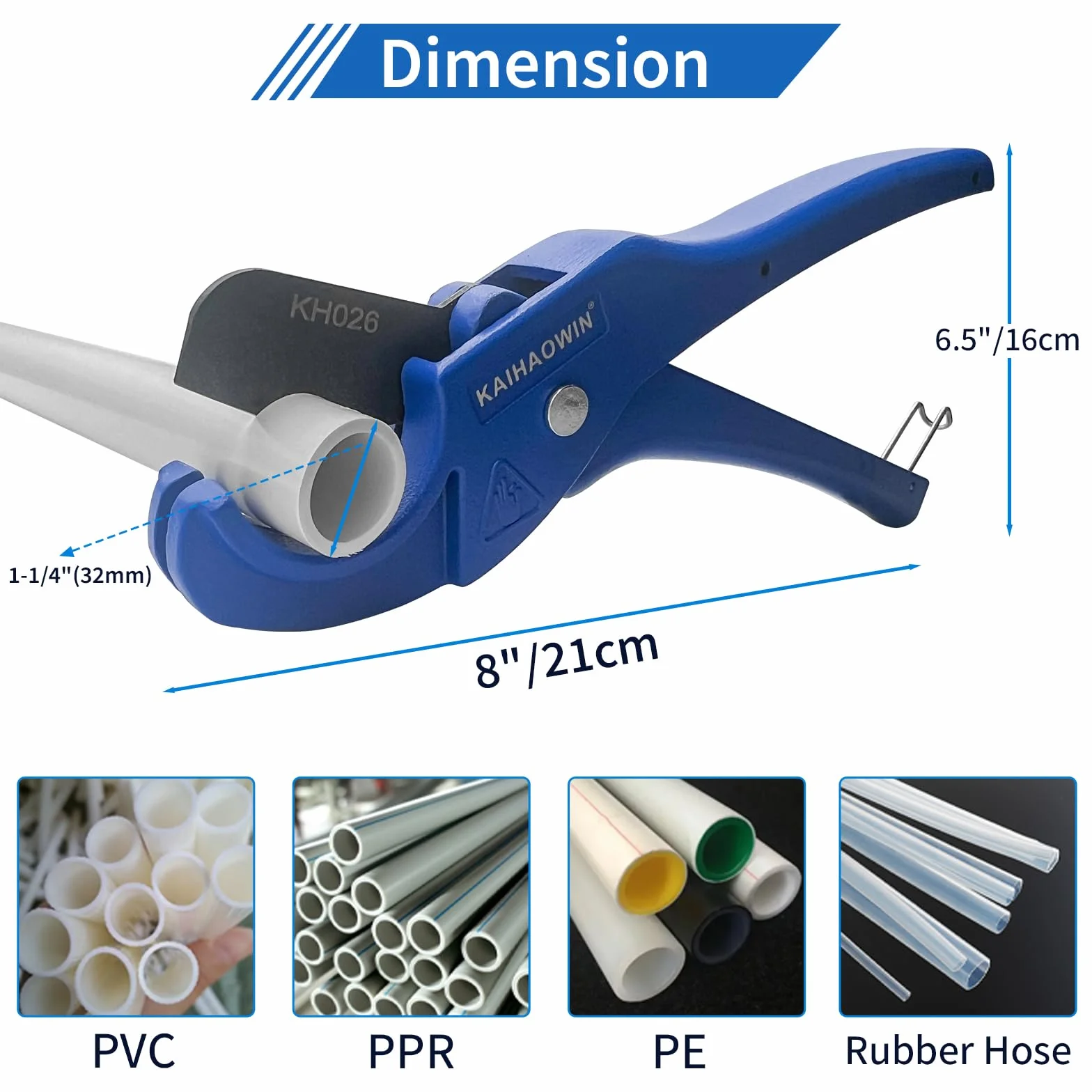 KAIHAOWIN Obcinak do rur PCV-1-1/5.1 cm PEX PPR plastikowe węże gumowe narzędzie do cięcia rur