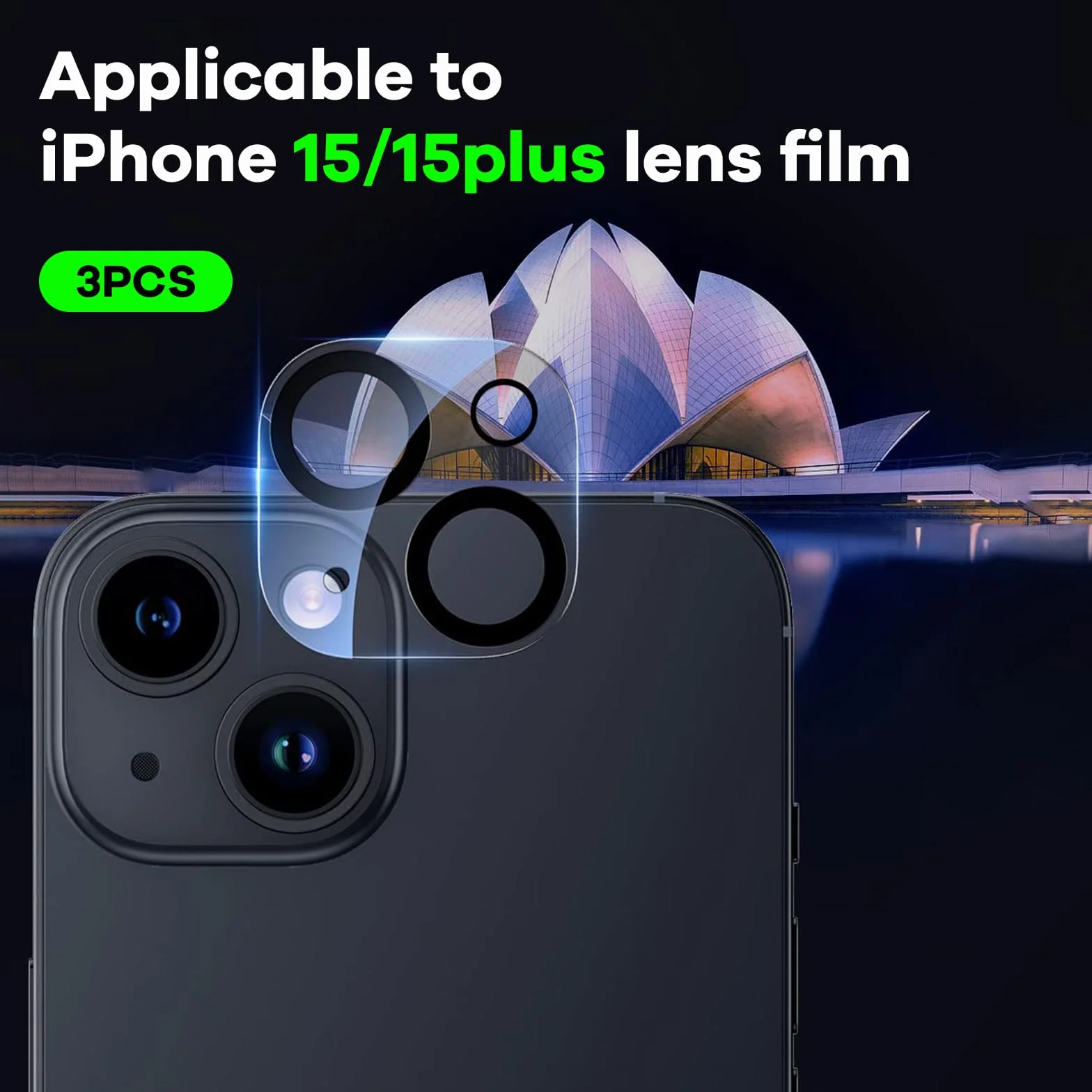 Szkło ochronne na aparat iPhone 15/15 Plus twardość 9H HD przezroczyste