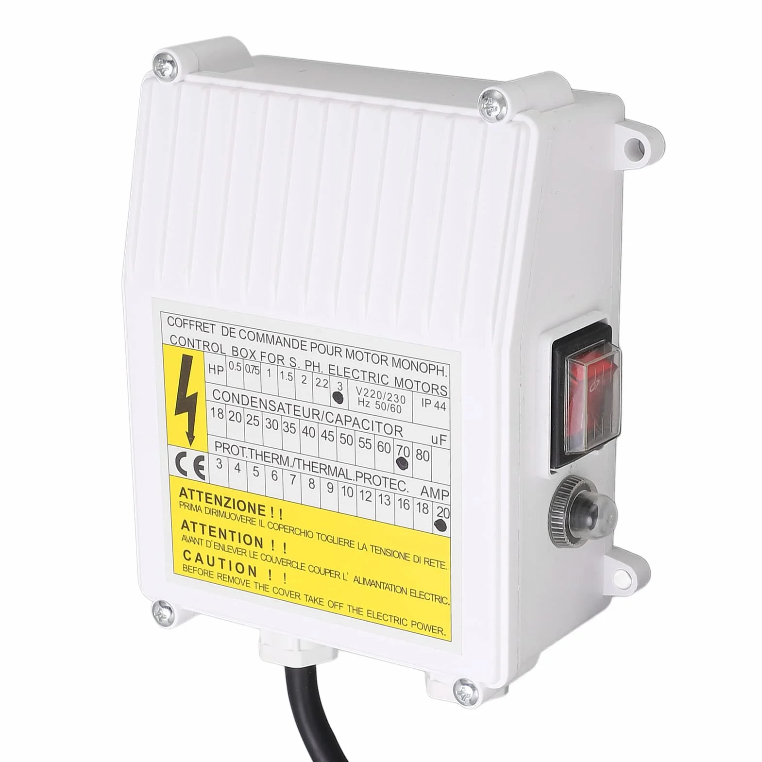 Zerodis Kontrola Sterowania Pompy Głębinowej Robusa - 2,2 KW 3,0 - Brakuje Odporności na Pompy Nurkowe 70UF 20A (Wtyczka UE 220V)