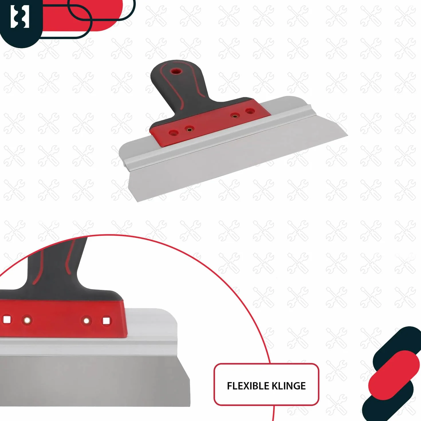 KOTARBAU® szpachla ze stali nierdzewnej do powierzchni, 250 mm, do nakładania masy szpachlowej gipsu, tynku