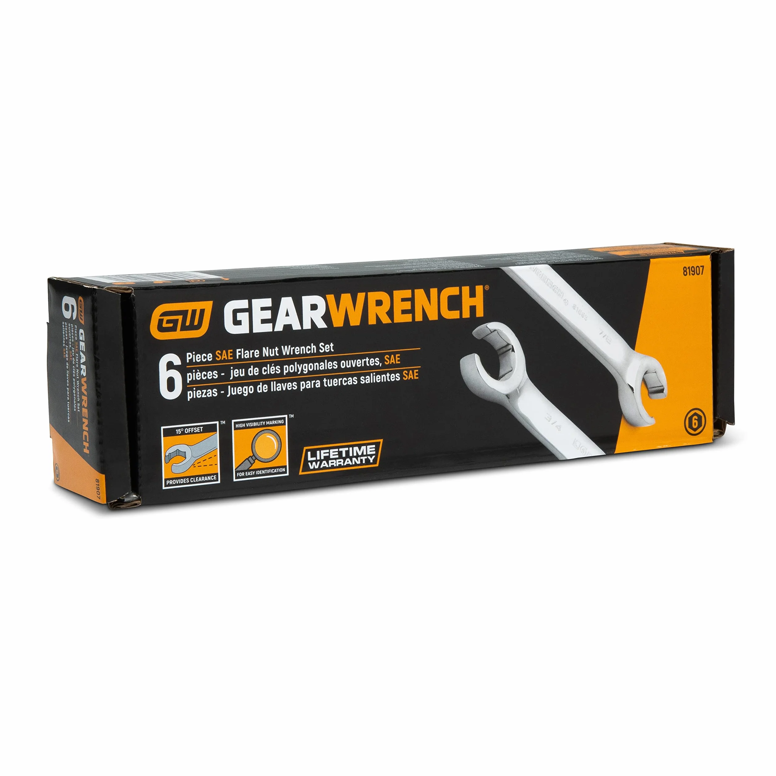 GearWrench 6 szt. Zestaw kluczy nasadowych SAE - 81907