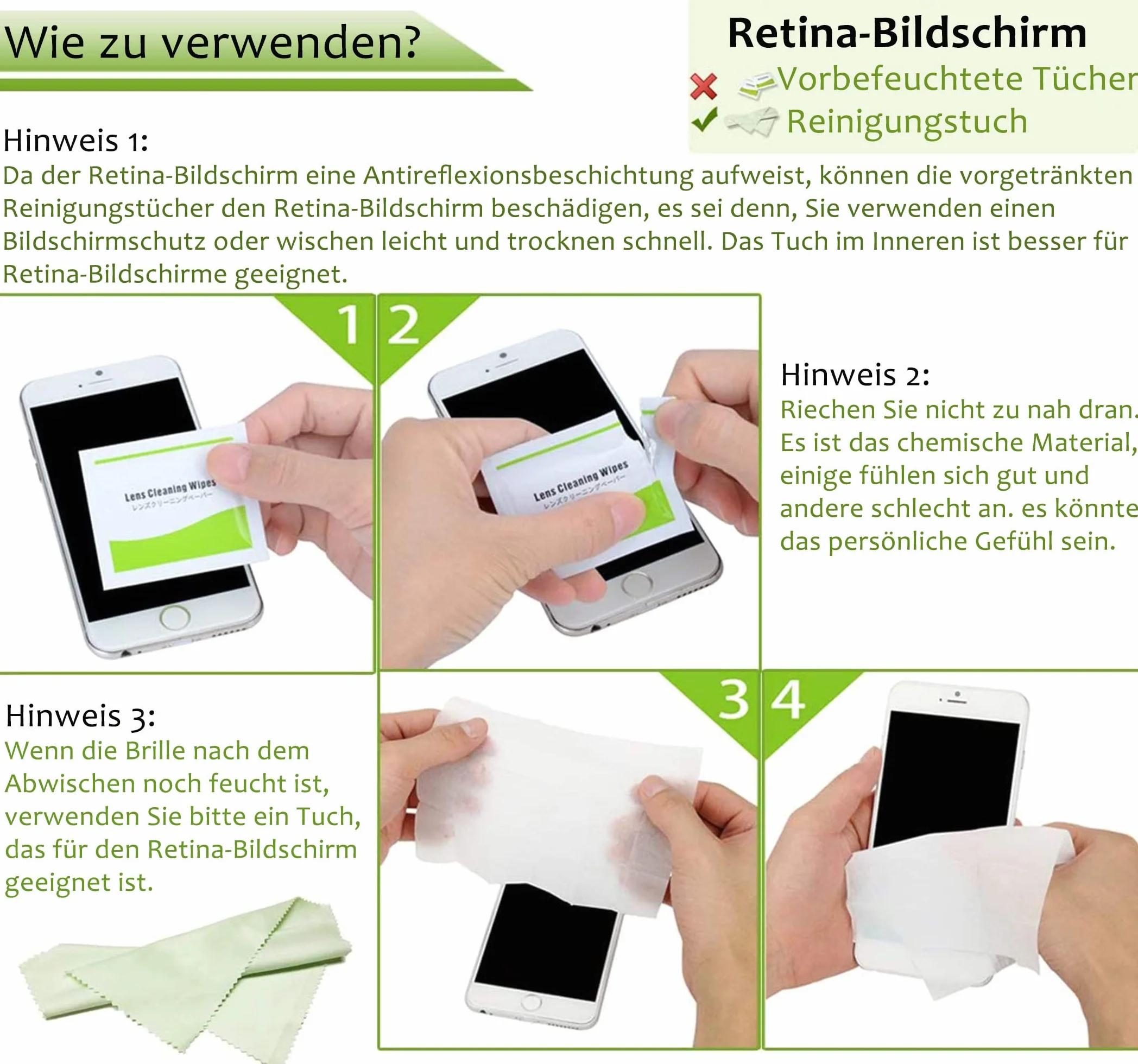 EOTW Design Chusteczki do czyszczenia ekranów, pojedynczo pakowane, do telefonów komórkowych, monitorów, laptopów, iPadów, telewizorów, klawiatur, 120 sztuk