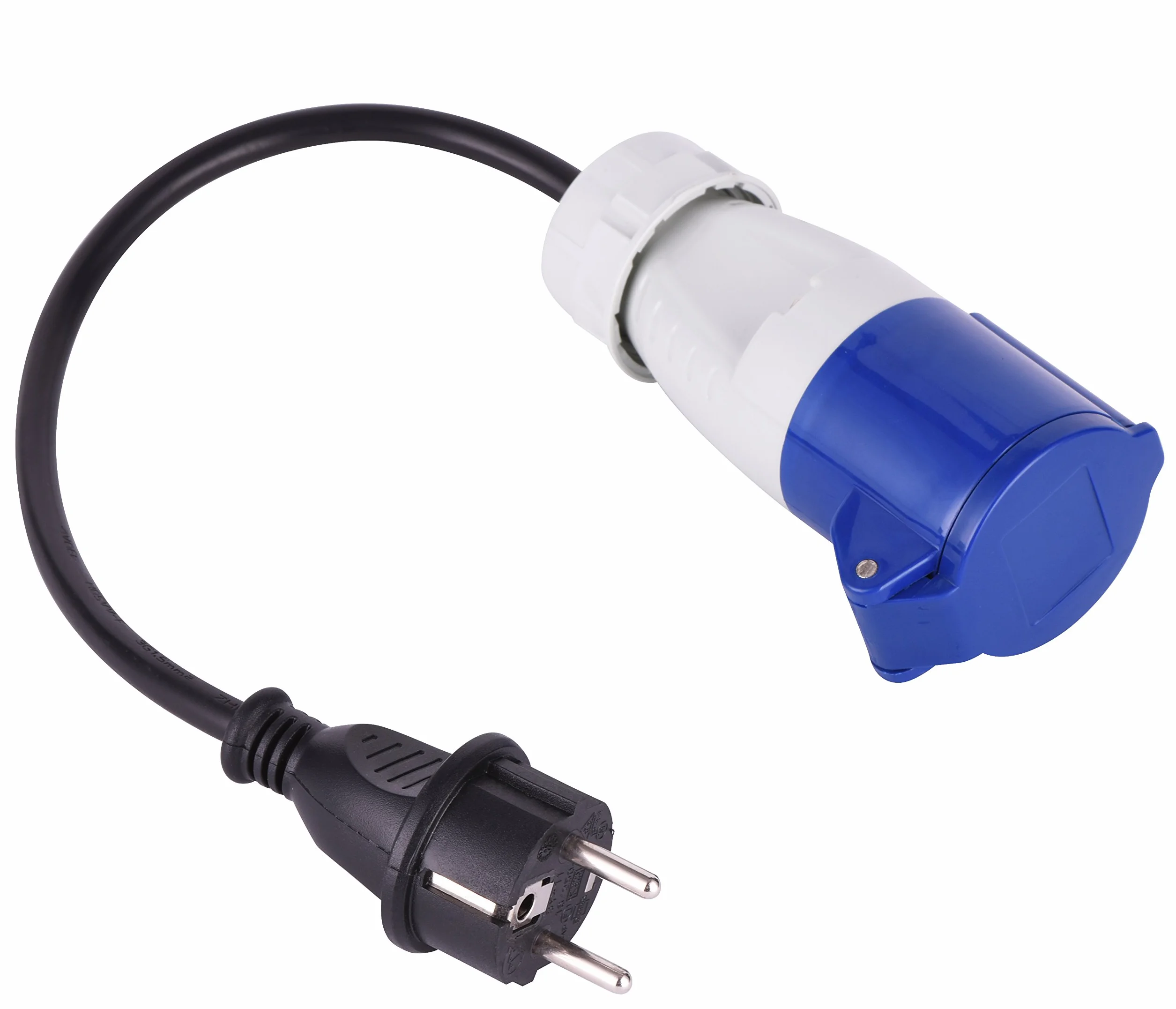 Electraline 20848043F Adapter do przyczepy kempingowej, niebieski