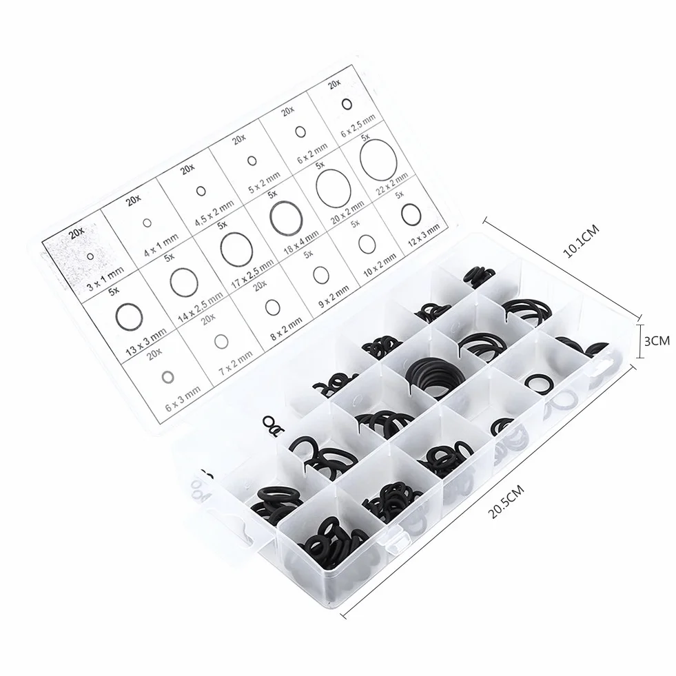 Podkładka Lsb 225 szt. Assorted Gumowe Uszczelki Podkładki Zestaw Uszczelek do Samochodu