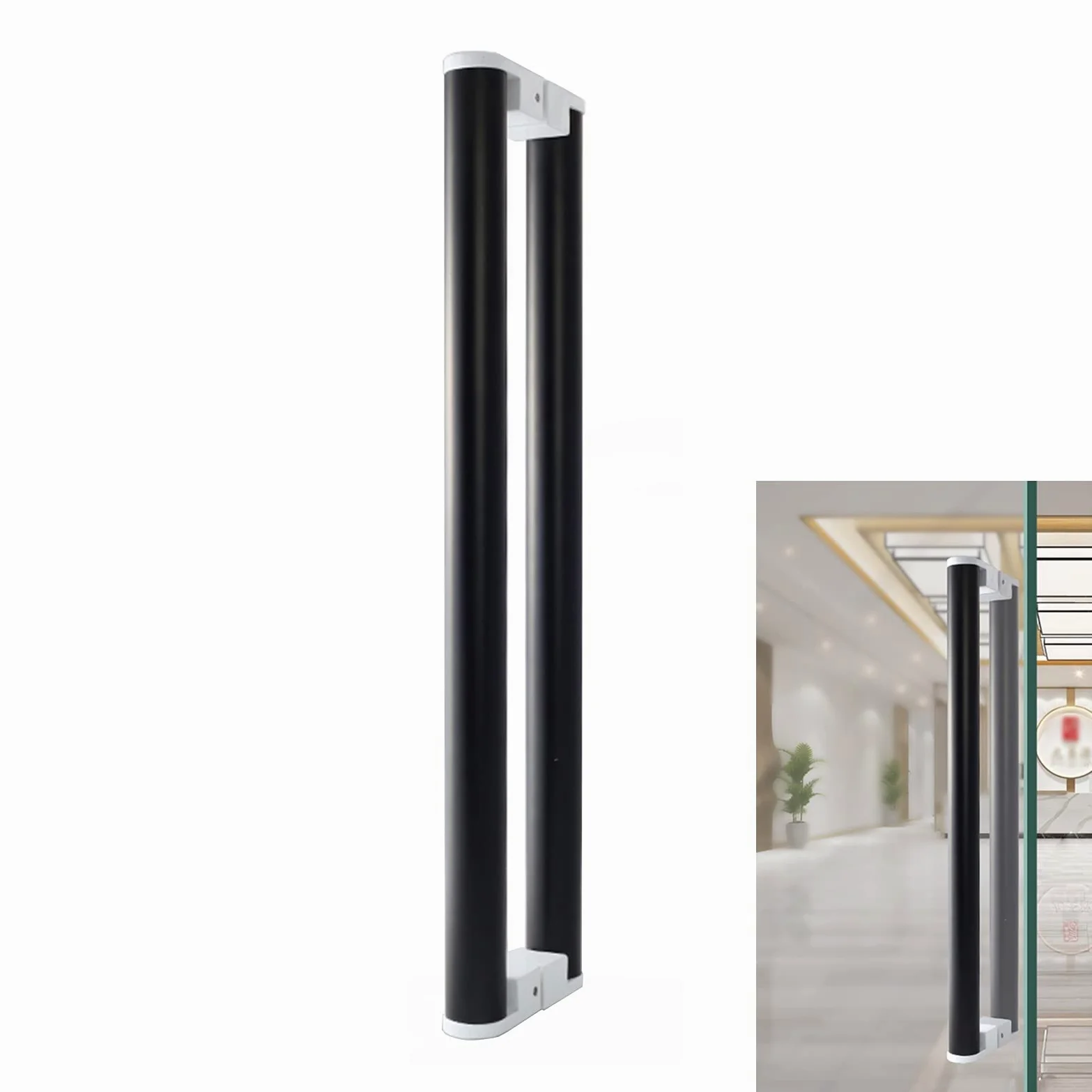 Klamka szklana ze stali nierdzewnej, urząd do push i pullowe uchwyt drzwi, sala konferencyjna przesuwna drzwi do drzwi, akcesoria do drzwi (Kolor : C, Size : 800mm)